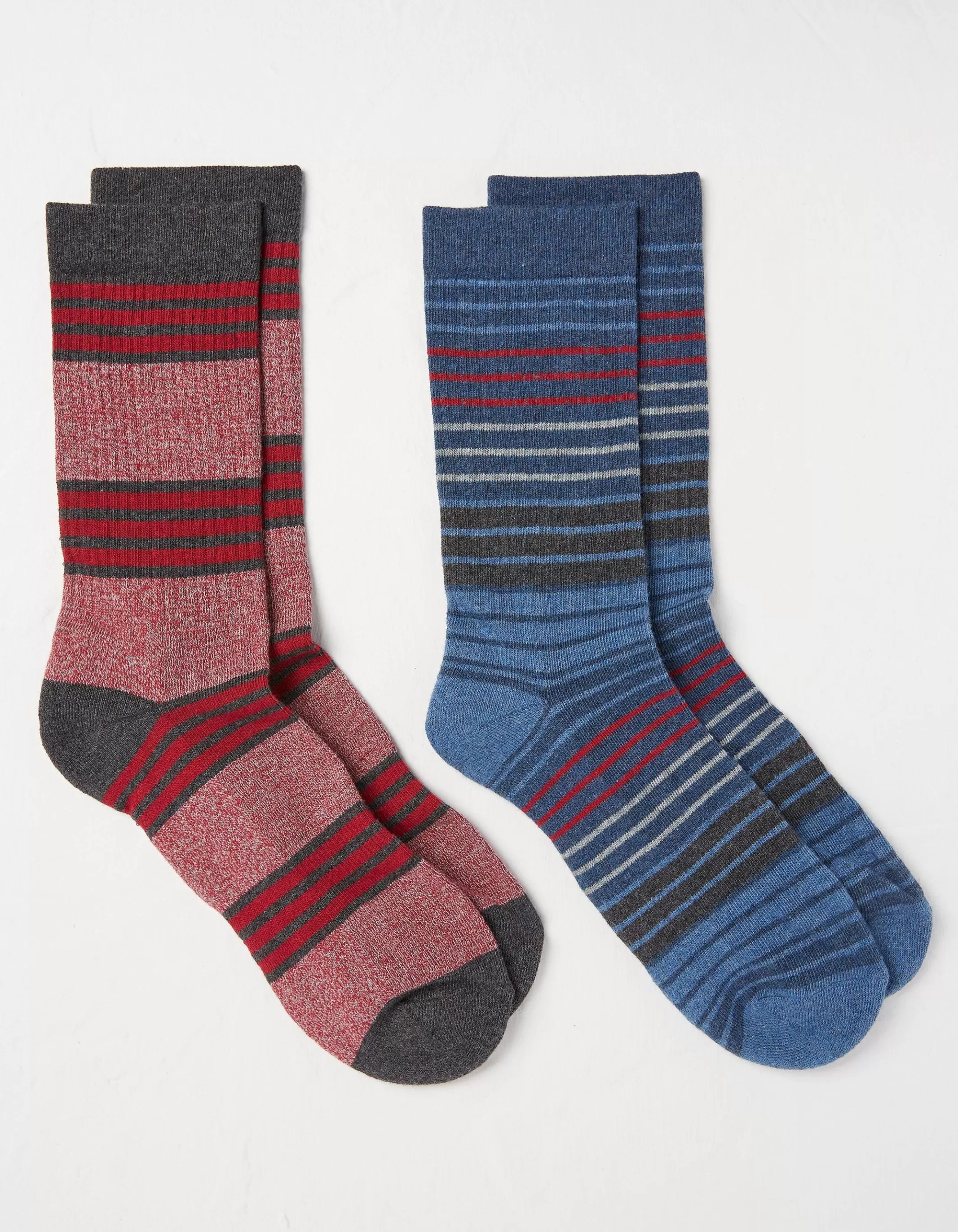 Hot FatFace 2 Pack Long Outdoor Socks Bright Red