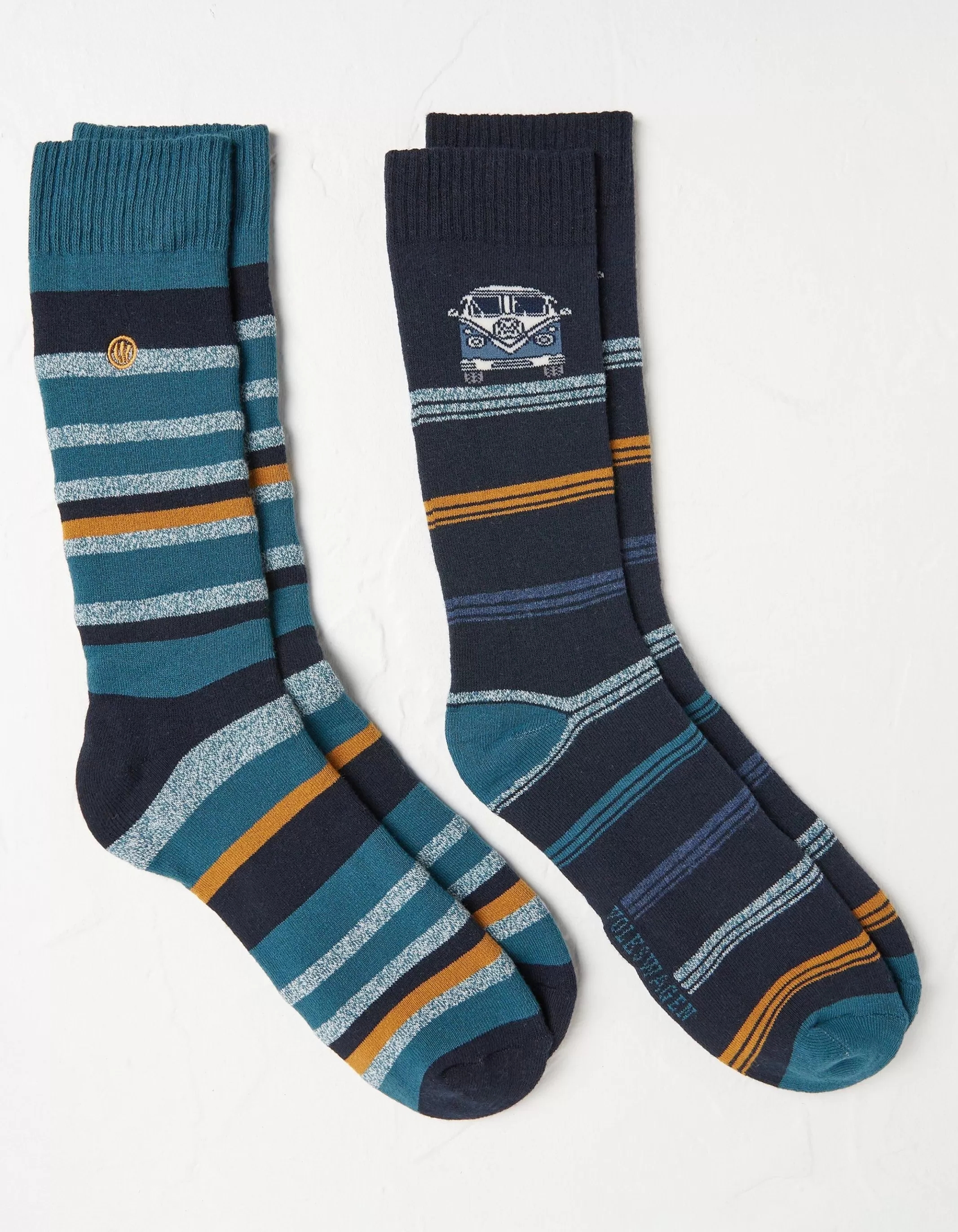 Fashion FatFace 2 Pack Vw Camper Thermal Socks Navy