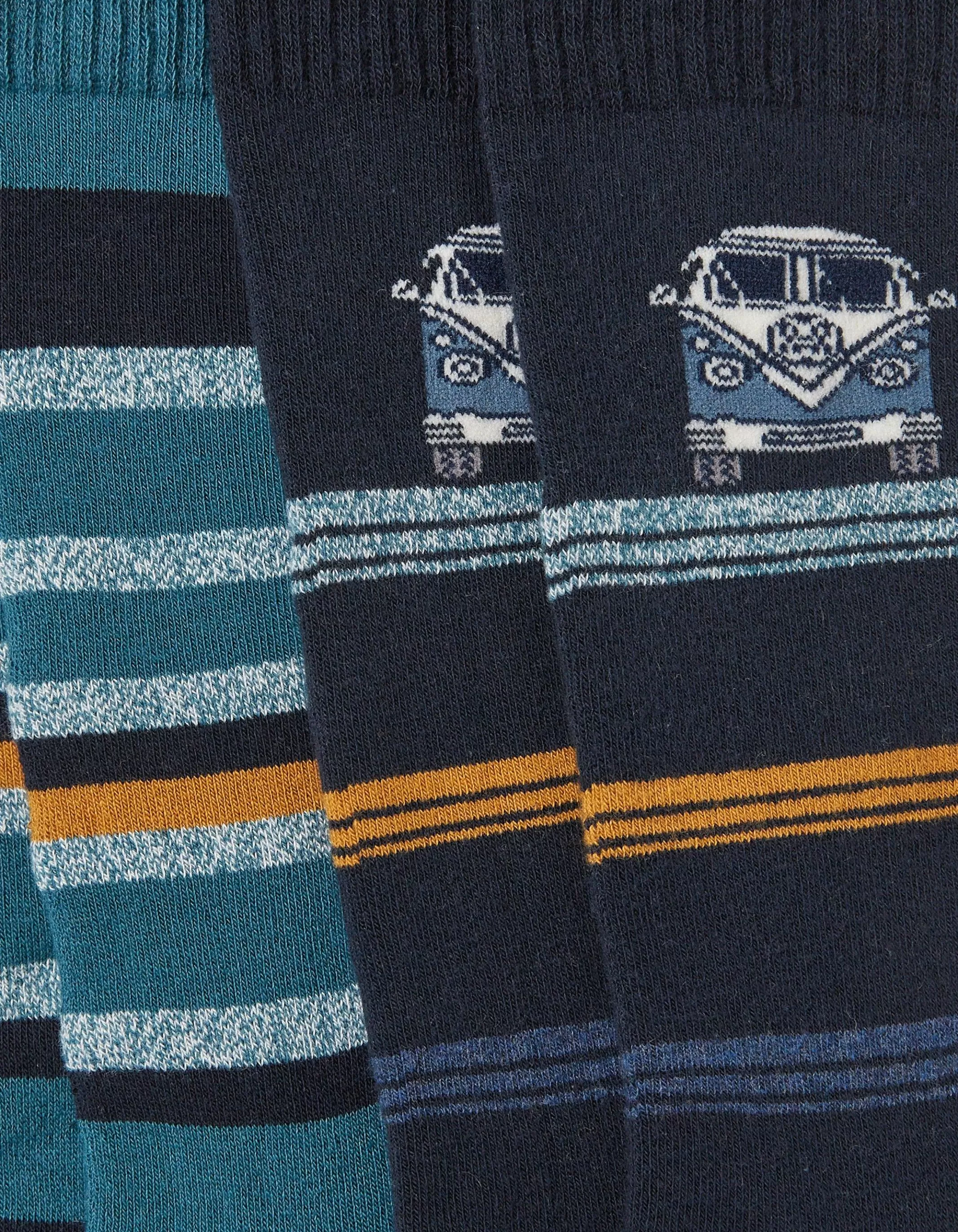 Fashion FatFace 2 Pack Vw Camper Thermal Socks Navy
