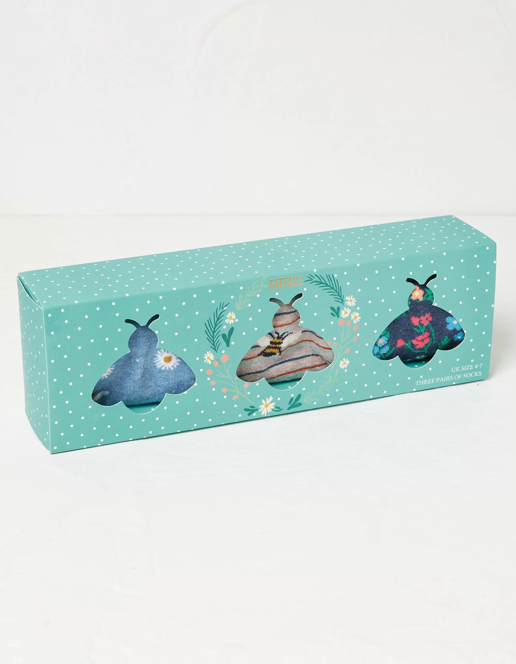 Store FatFace 3 Pack Bee Socks In A Box Multi