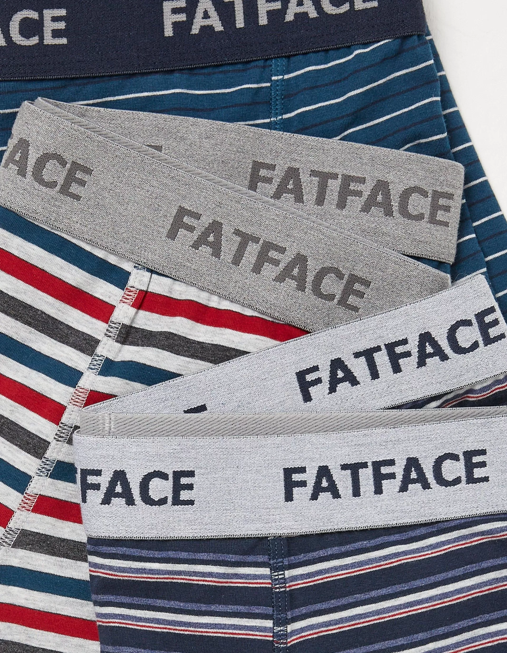 Outlet FatFace 3 Pack Chesil Stripe Boxers Navy