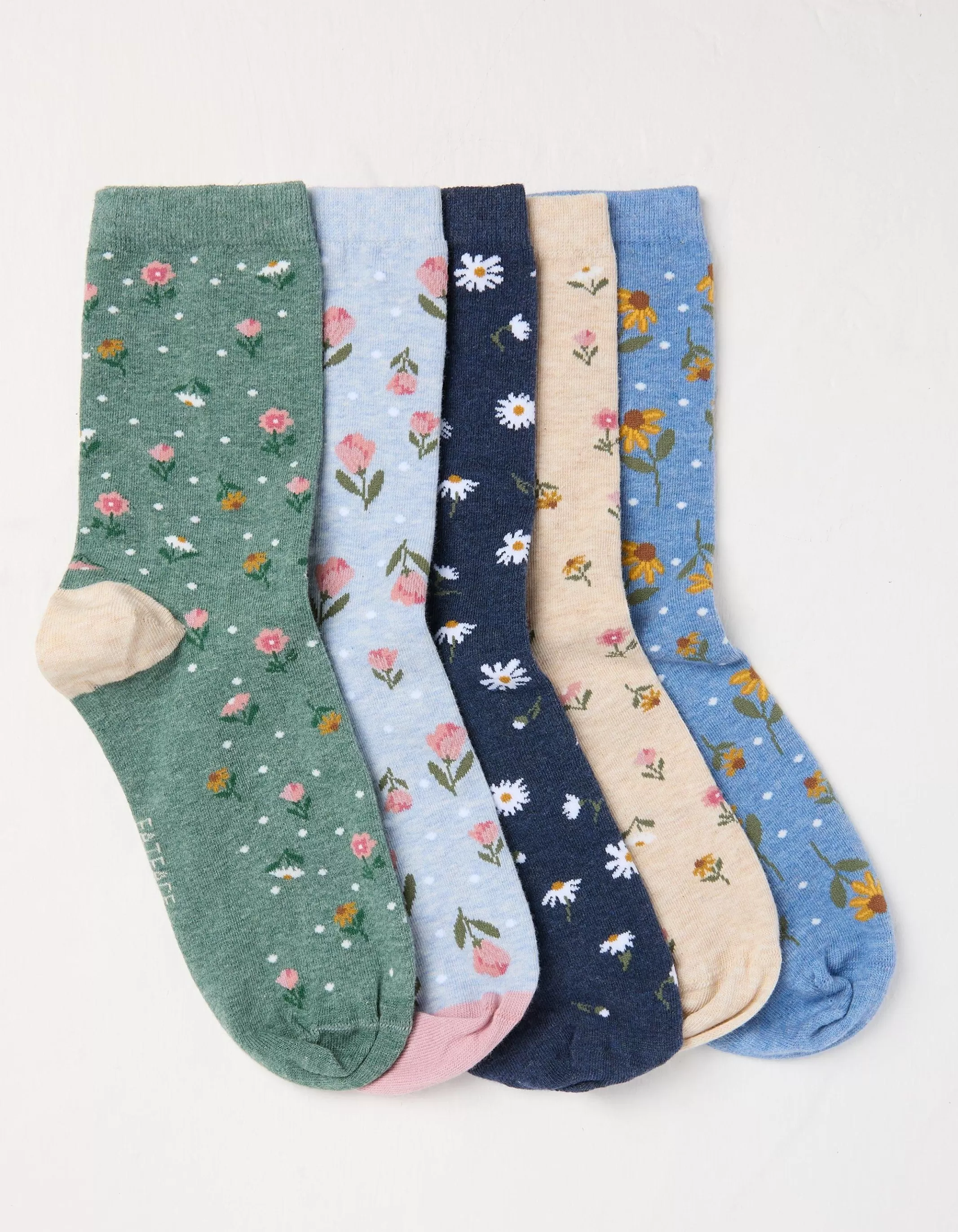 Flash Sale FatFace 5 Pack Floral Socks Multi