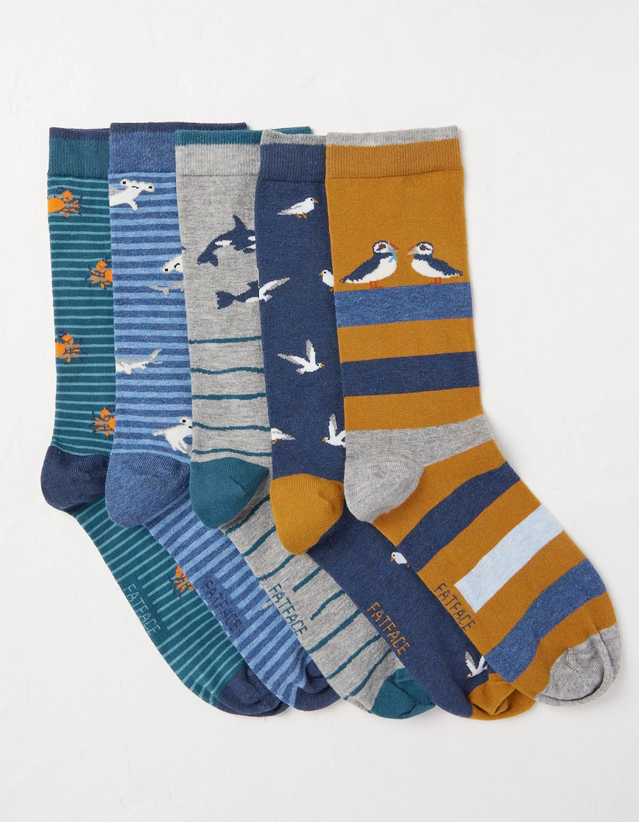 Best Sale FatFace 5 Pack Sea Animals Socks Multi