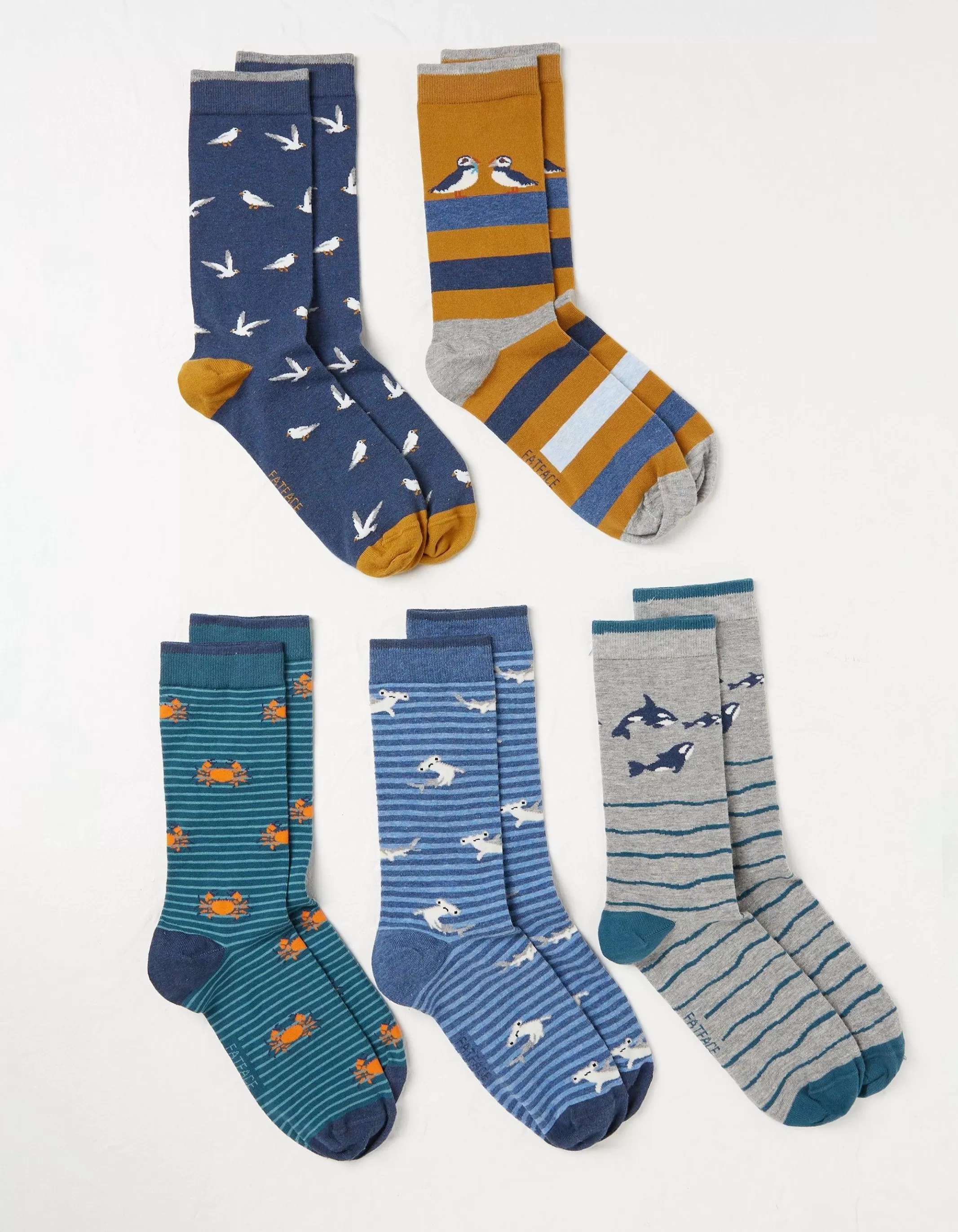 Best Sale FatFace 5 Pack Sea Animals Socks Multi
