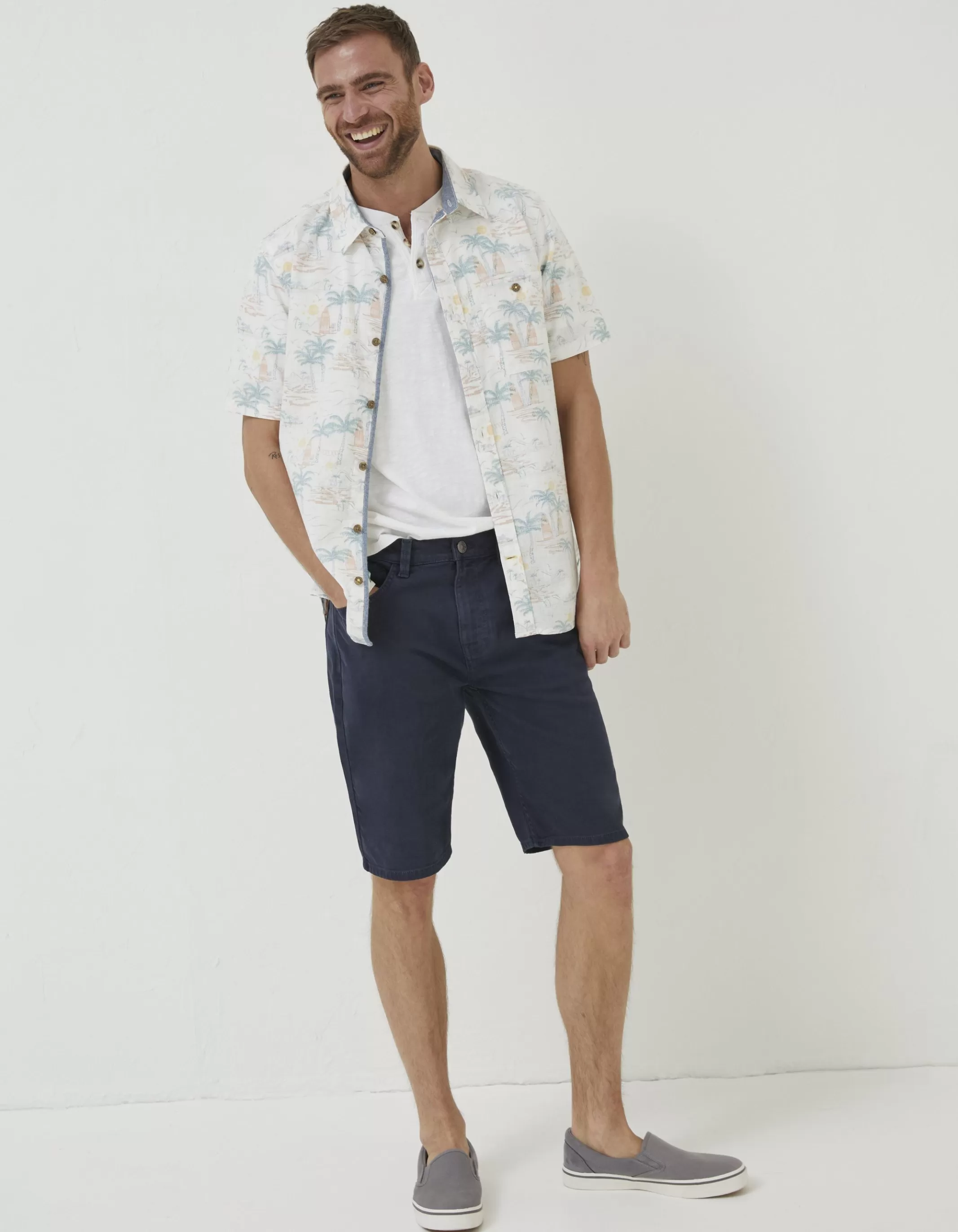 Cheap FatFace 5 Pocket Shorts Navy