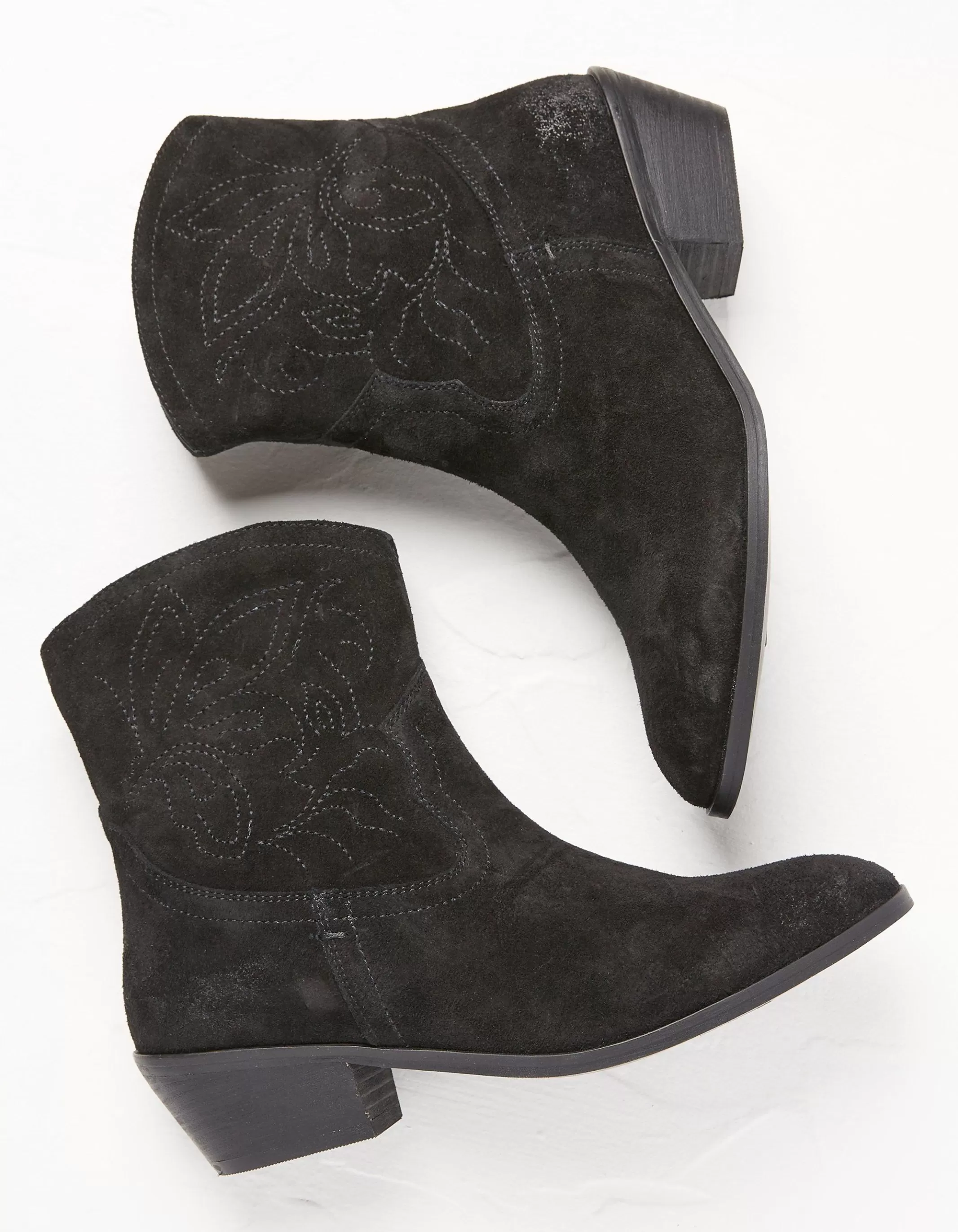 Store FatFace Abilene Western Embroidered Ankle Boot Black