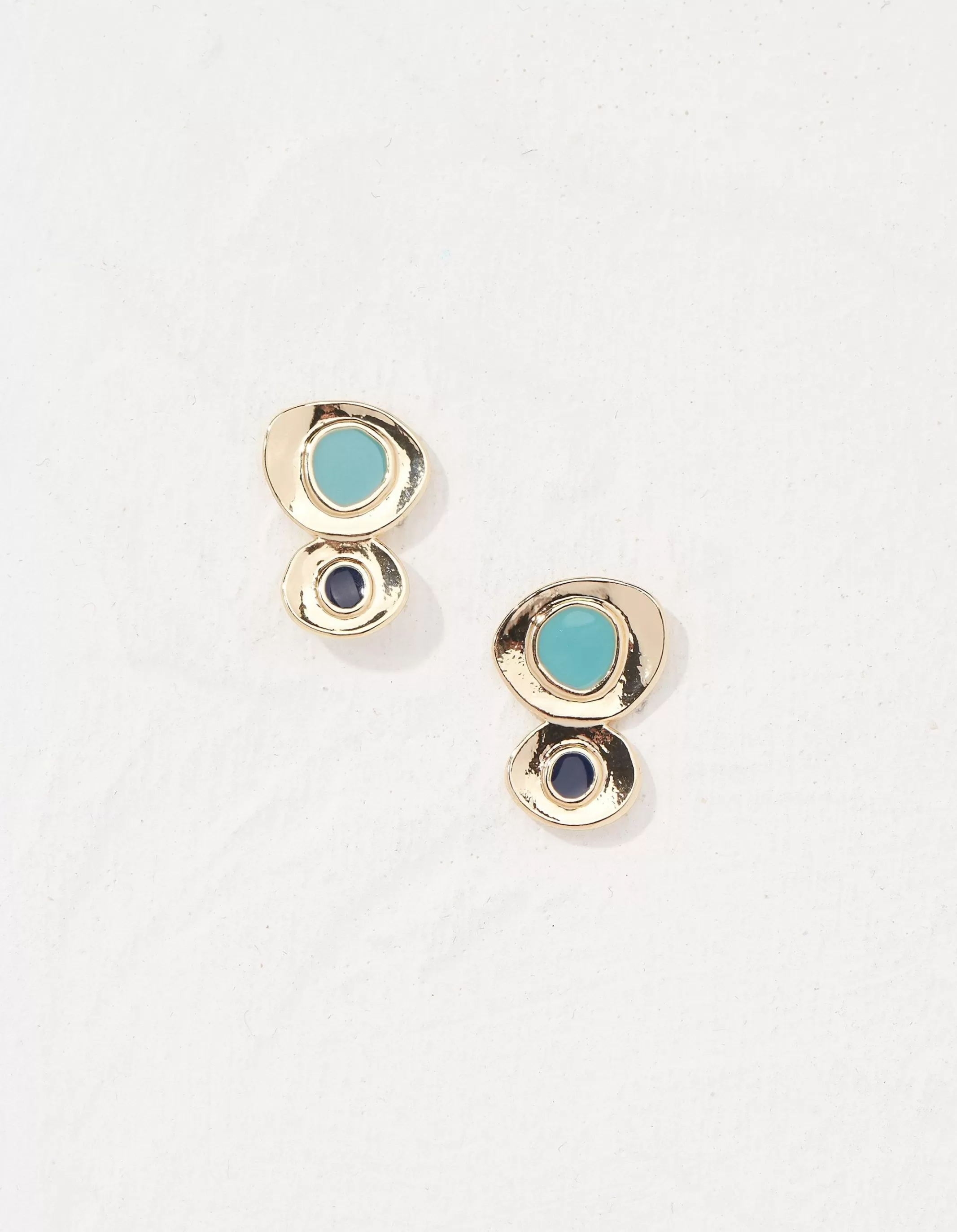 Clearance FatFace Abstract Enamel Earrings Gold