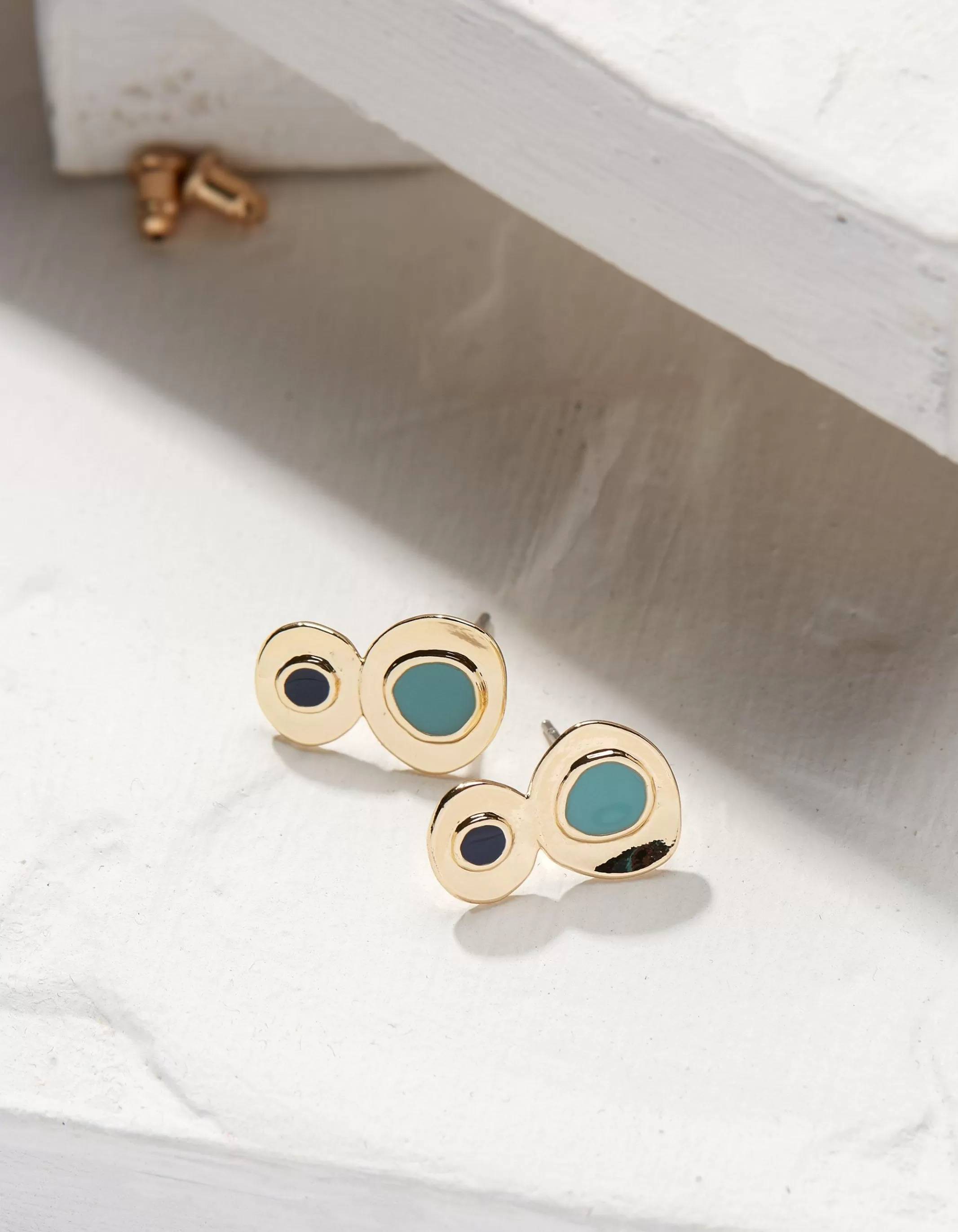 Clearance FatFace Abstract Enamel Earrings Gold