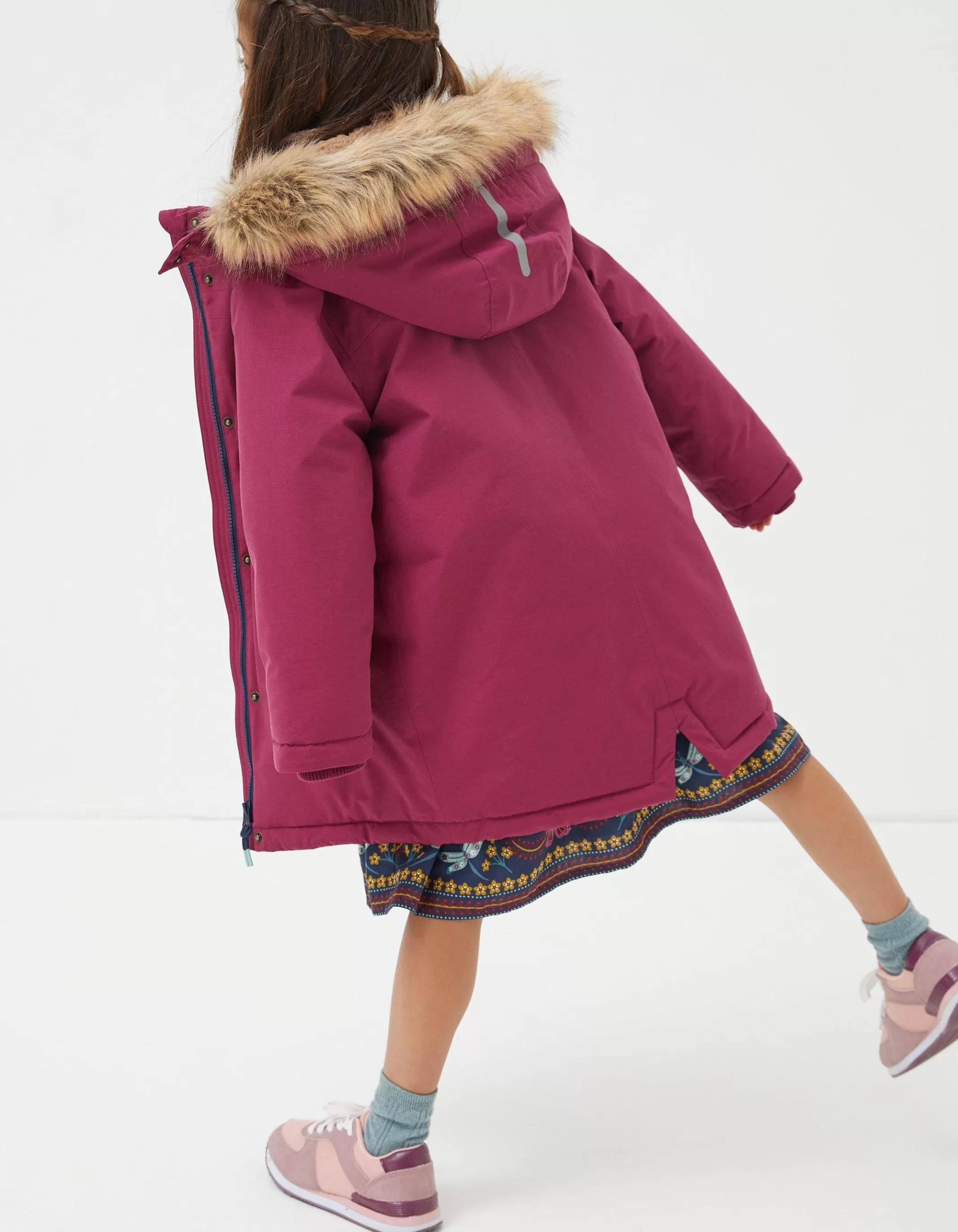 Cheap FatFace Addison Waterproof Coat Berry Pink
