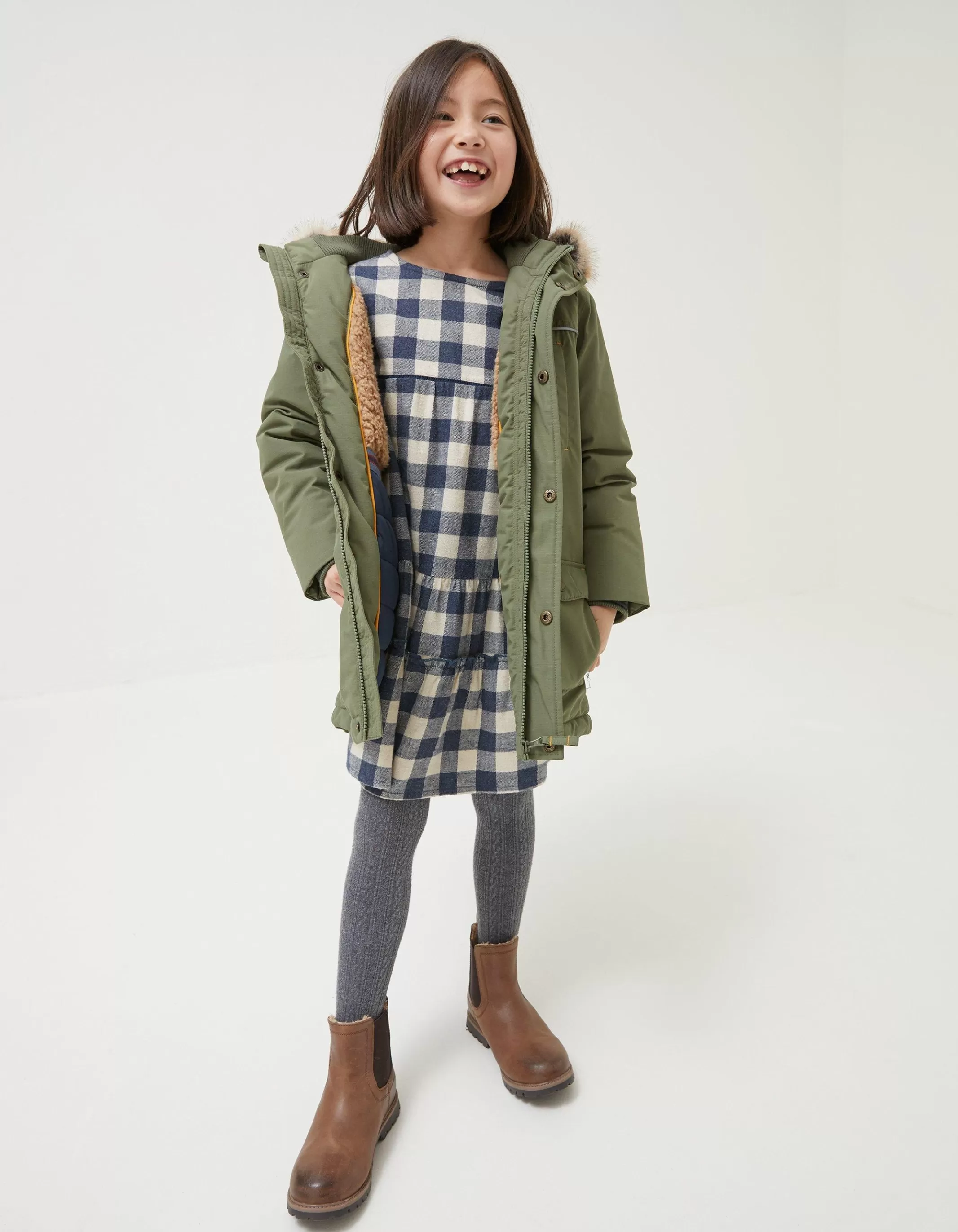 Discount FatFace Addison Waterproof Parka Khaki
