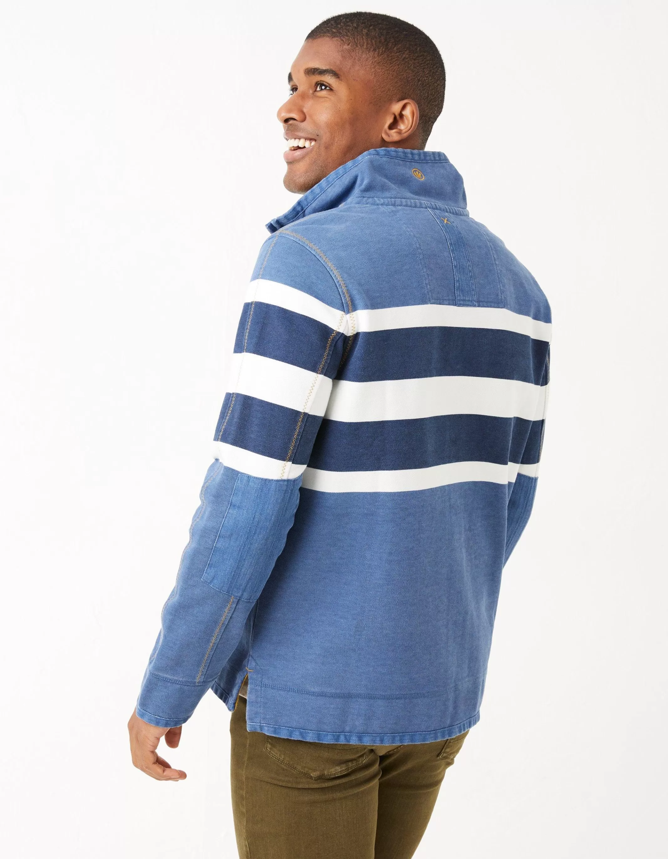 Discount FatFace Airlie Chest Stripe Sweat Blue