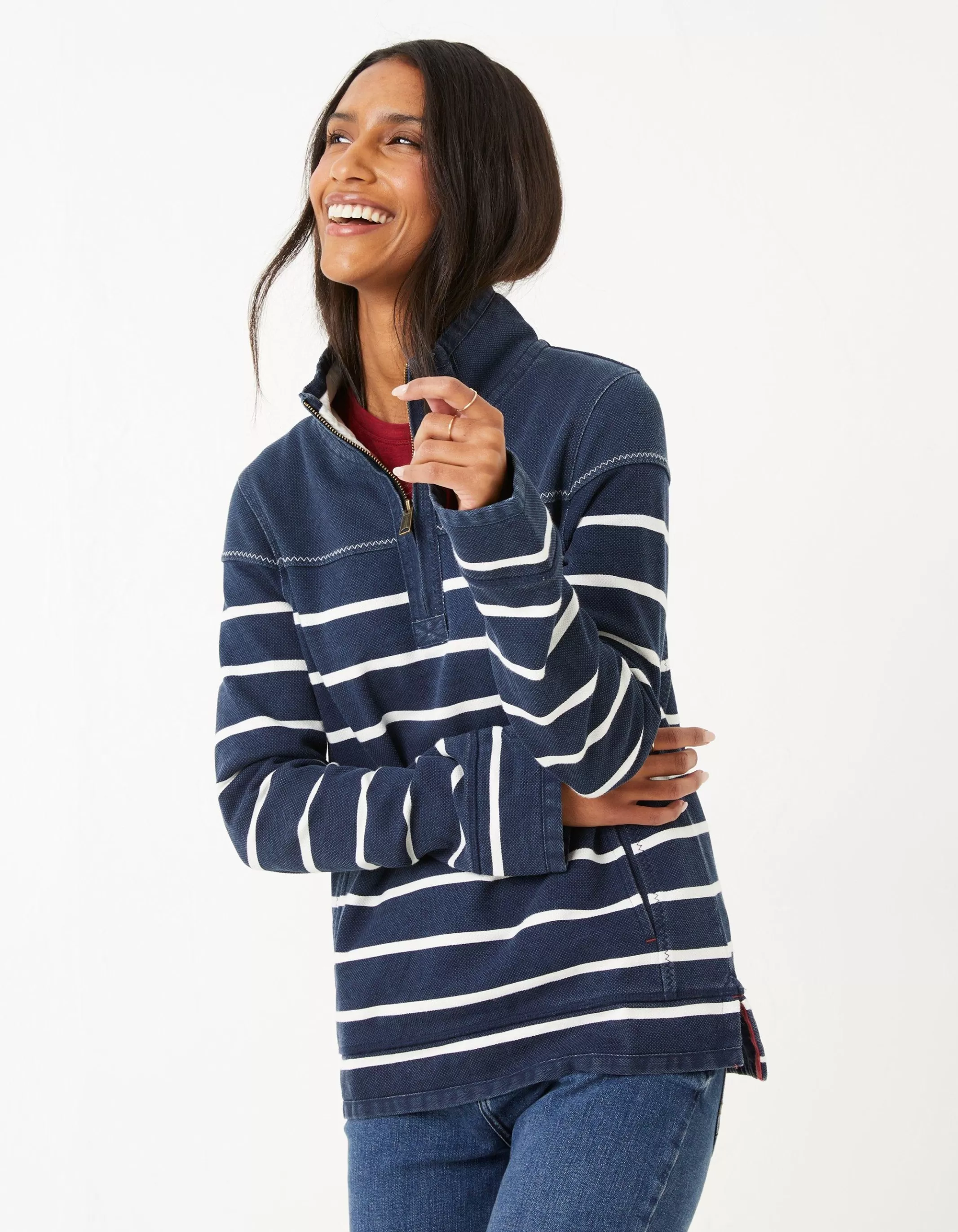 Flash Sale FatFace Airlie Classic Breton Sweatshirt Navy