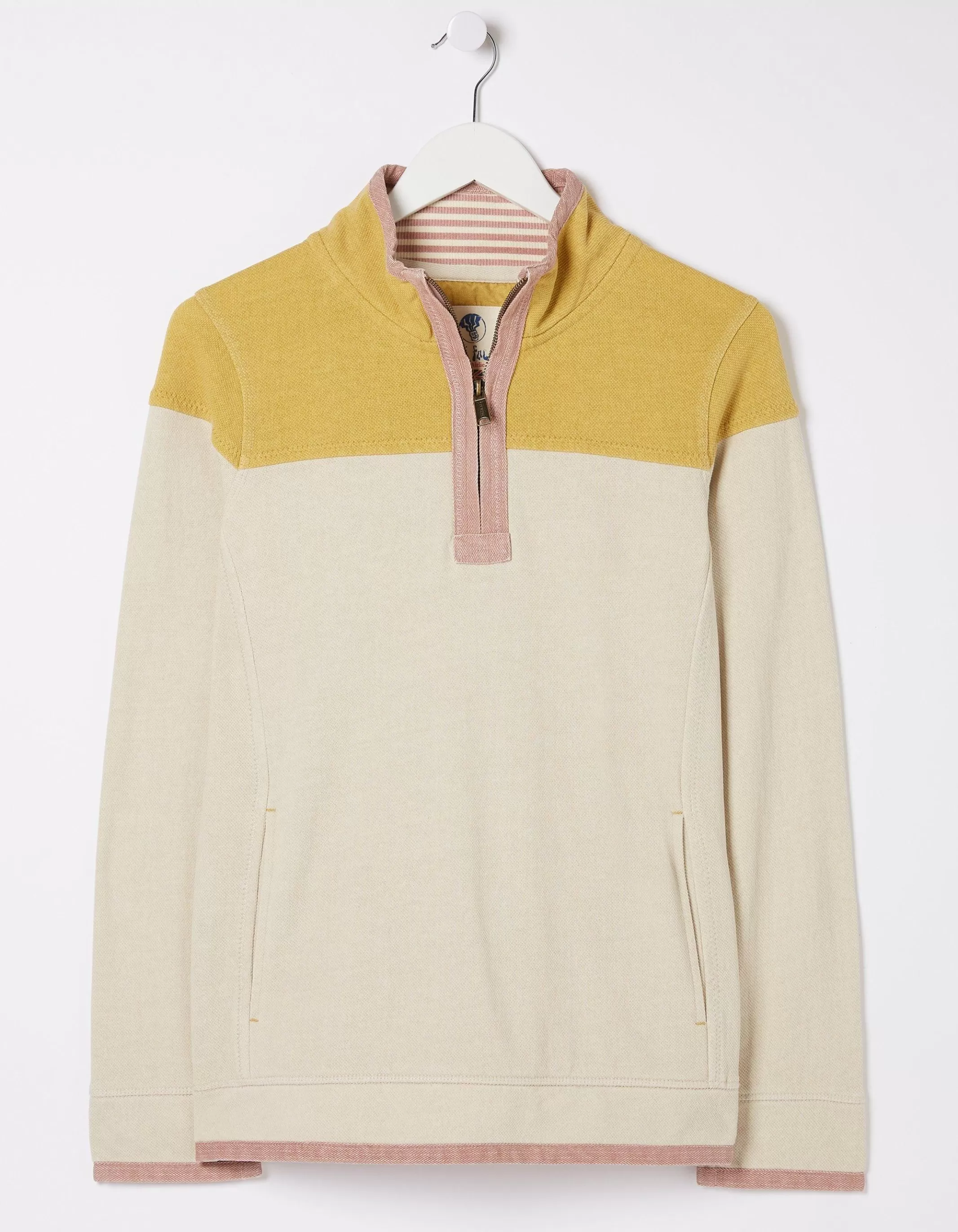 Sale FatFace Airlie Colour Block Sweatshirt Yellow