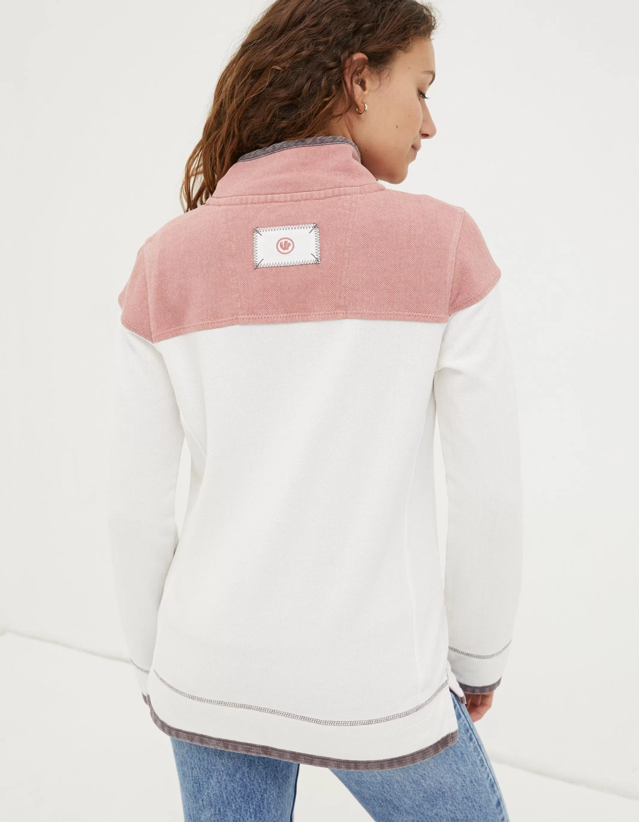 Flash Sale FatFace Airlie Colour Block Sweatshirt Pink