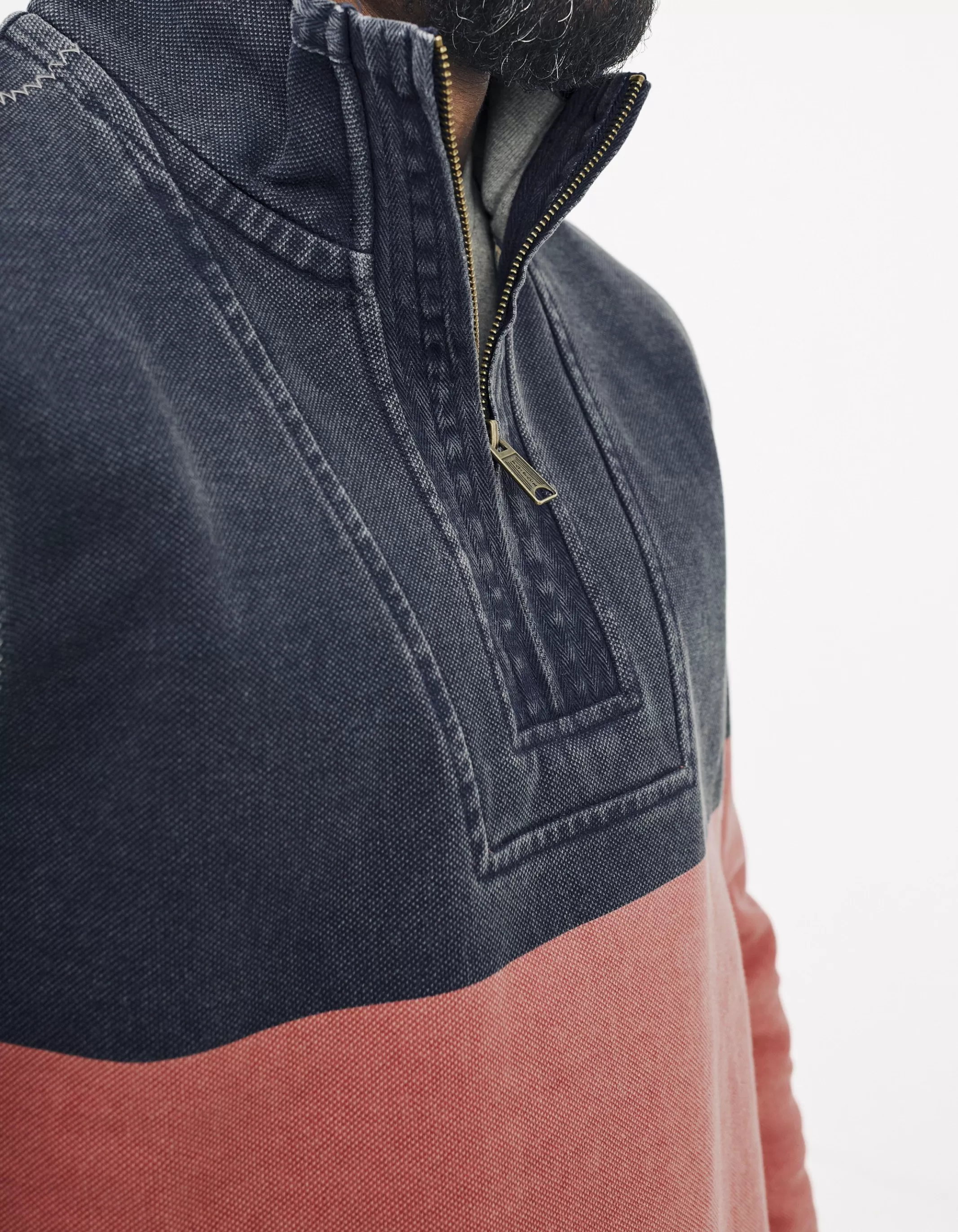 Shop FatFace Airlie Colour Block Sweatshirt Blushed Red