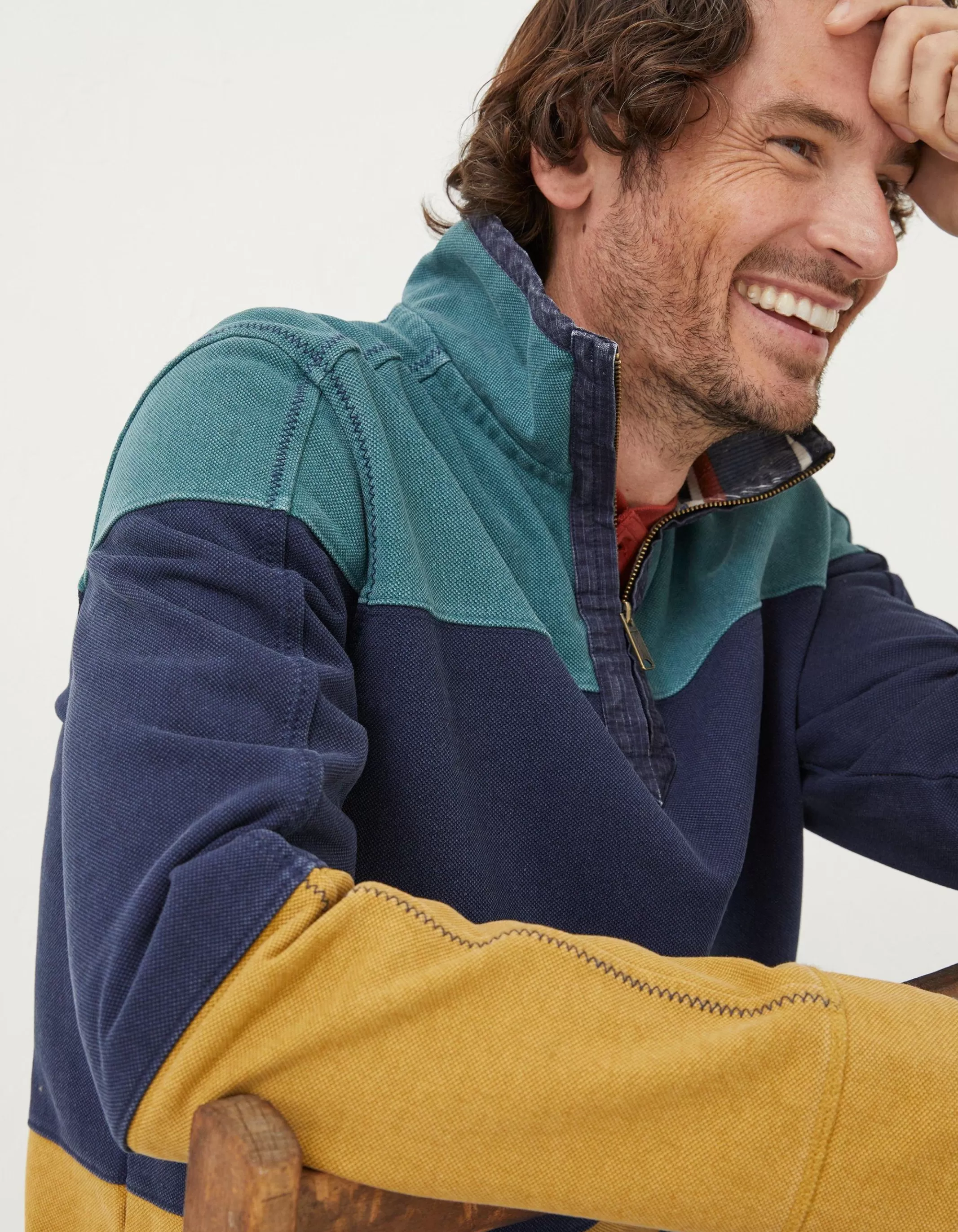 Sale FatFace Airlie Cut And Sew Sweatshirt Green
