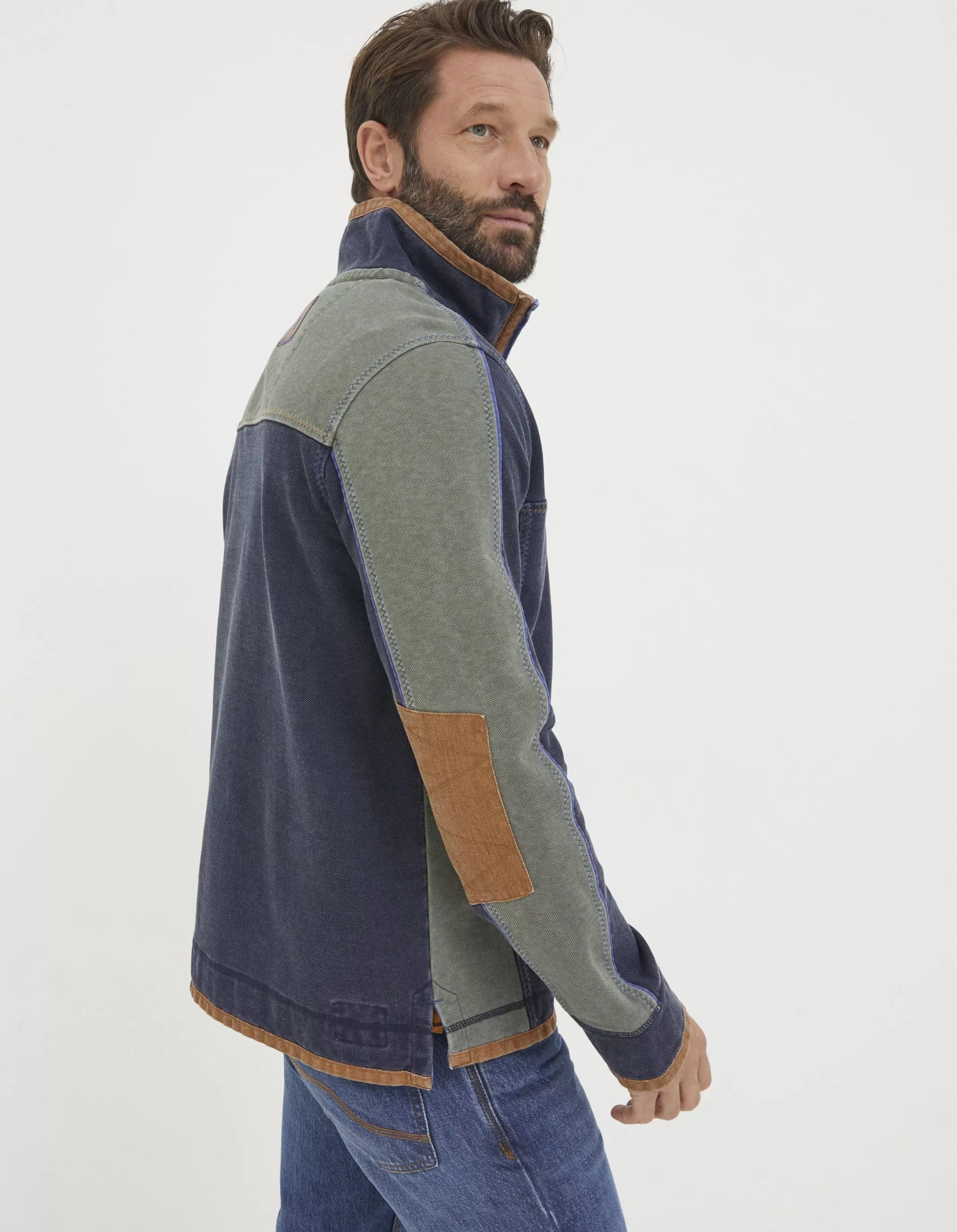 Sale FatFace Airlie Panel Contrast Sweatshirt Navy