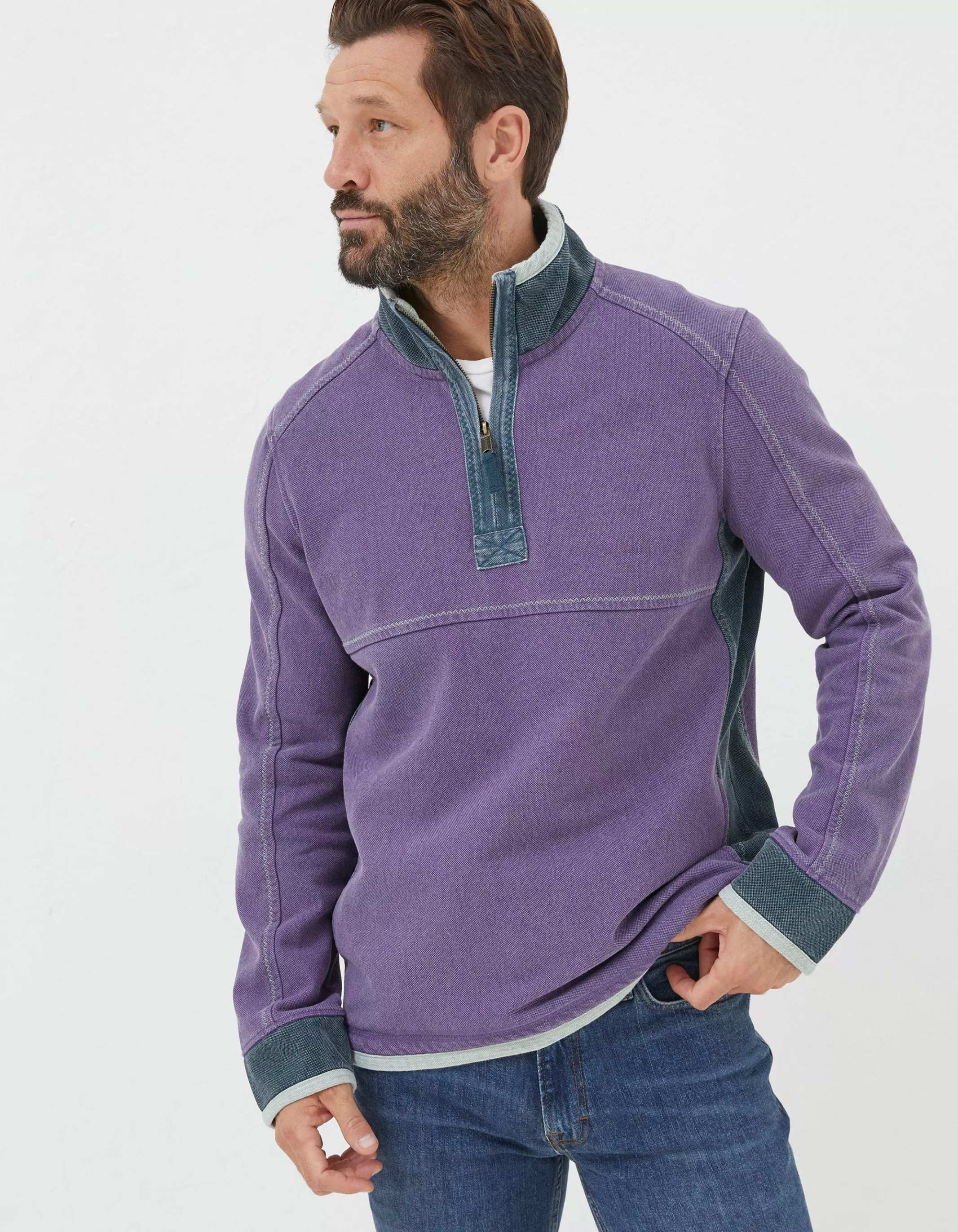 Cheap FatFace Airlie Pocket Sweatshirt Purple