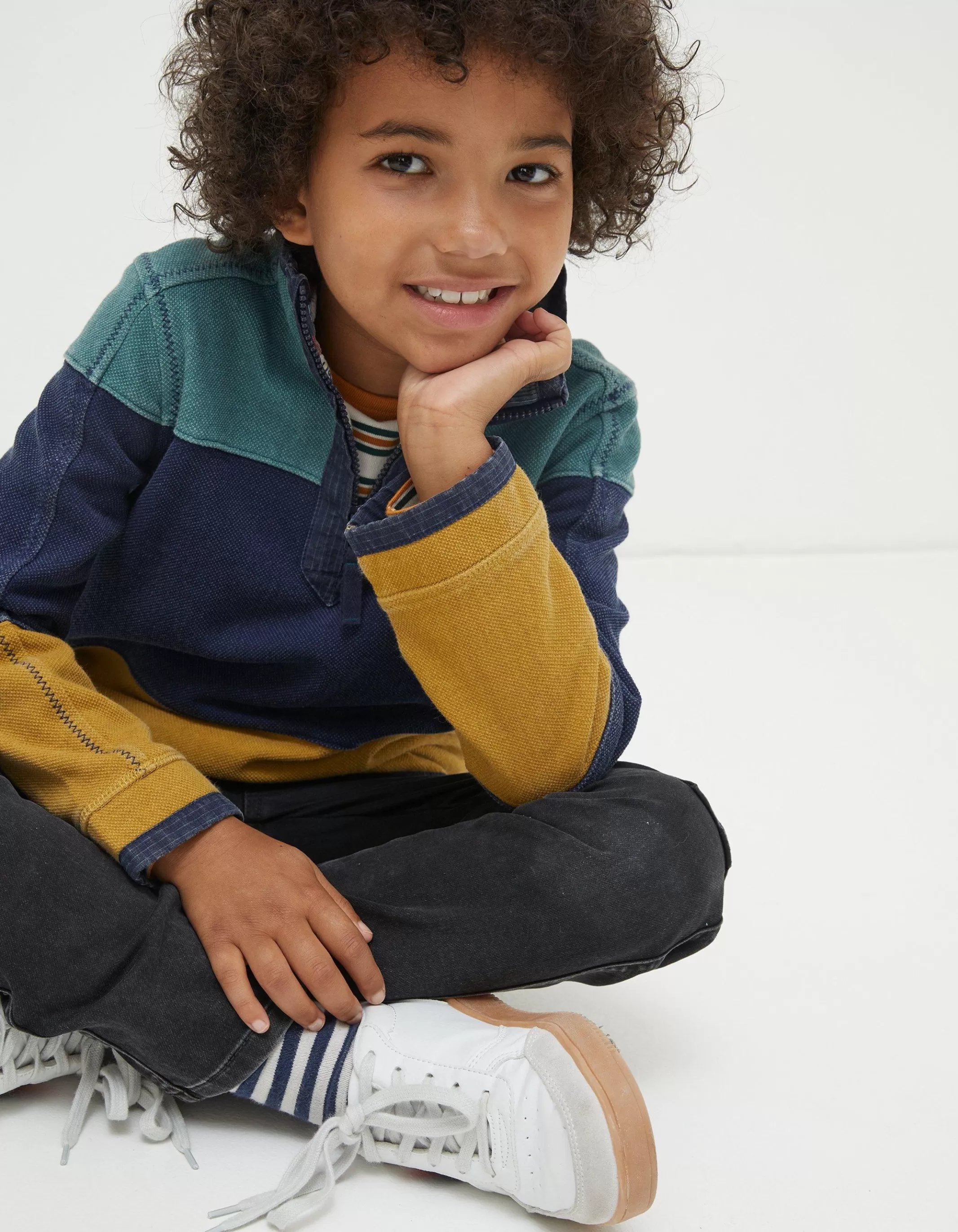Outlet FatFace Airlie Rugby Sweatshirt Blue