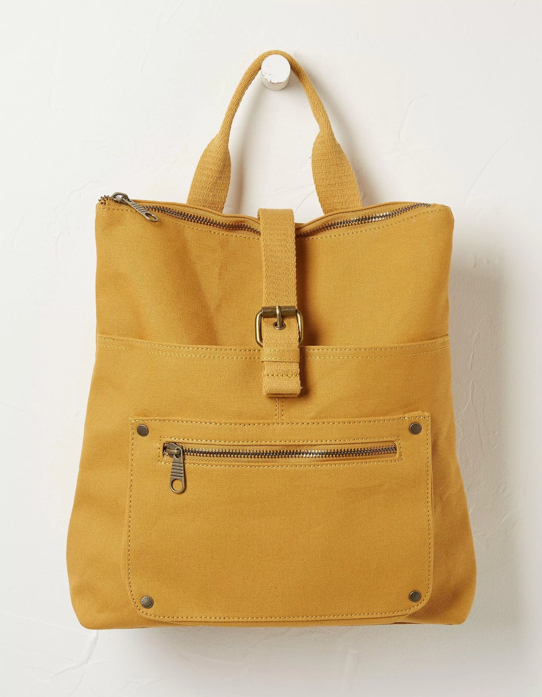 Clearance FatFace Alba Canvas Backpack Mustard Yellow