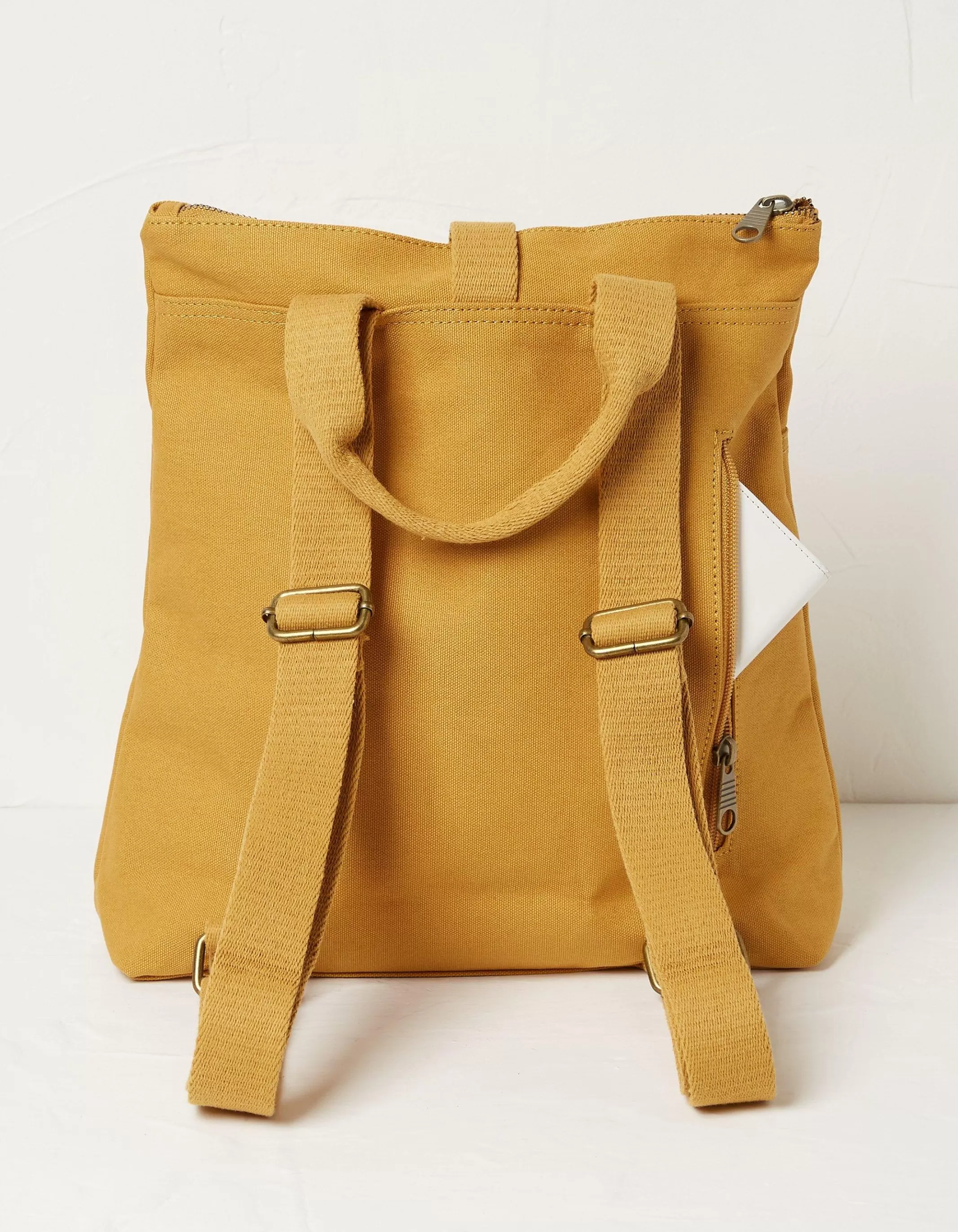 Clearance FatFace Alba Canvas Backpack Mustard Yellow