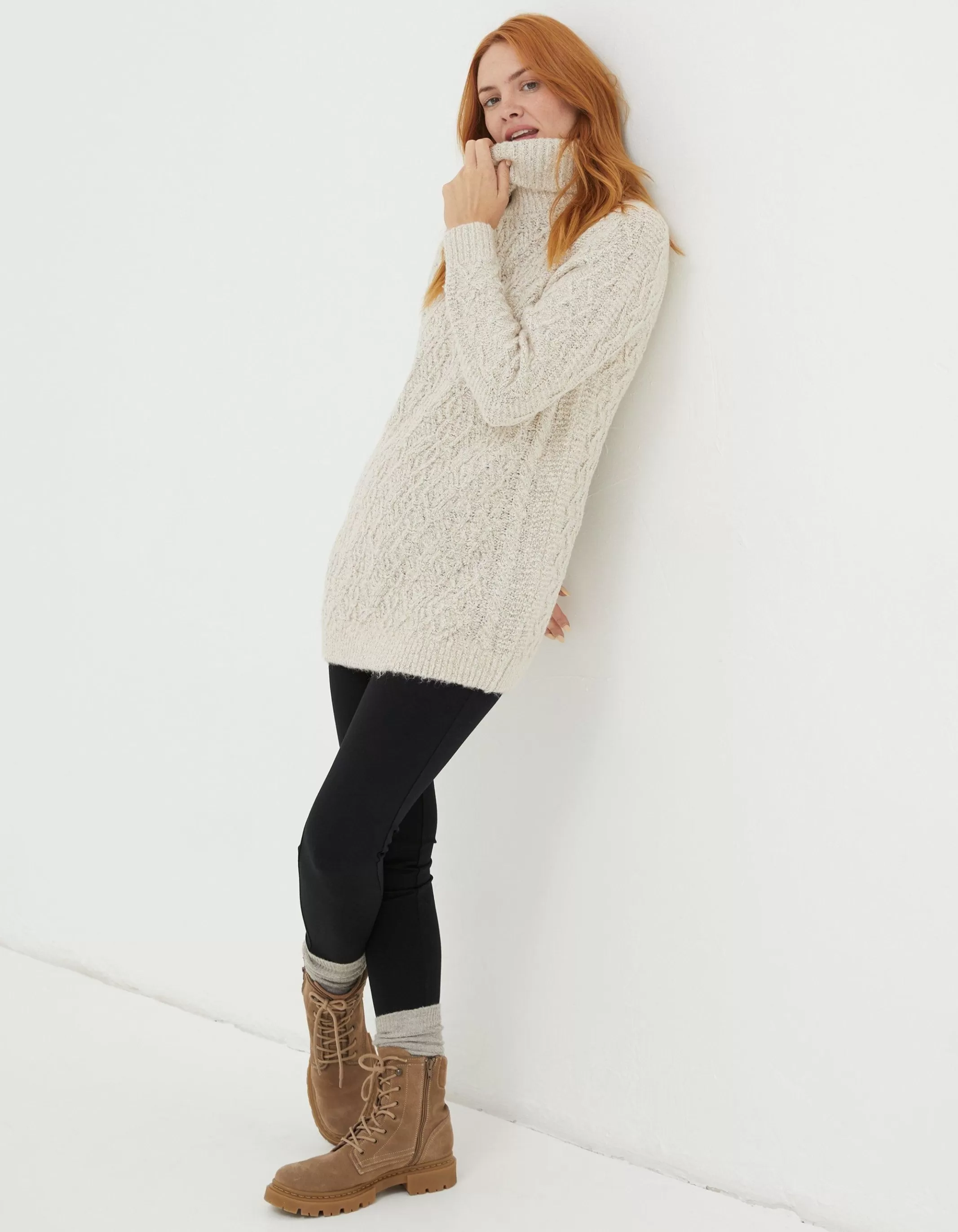 Store FatFace Alicia Knitted Tunic Ivory