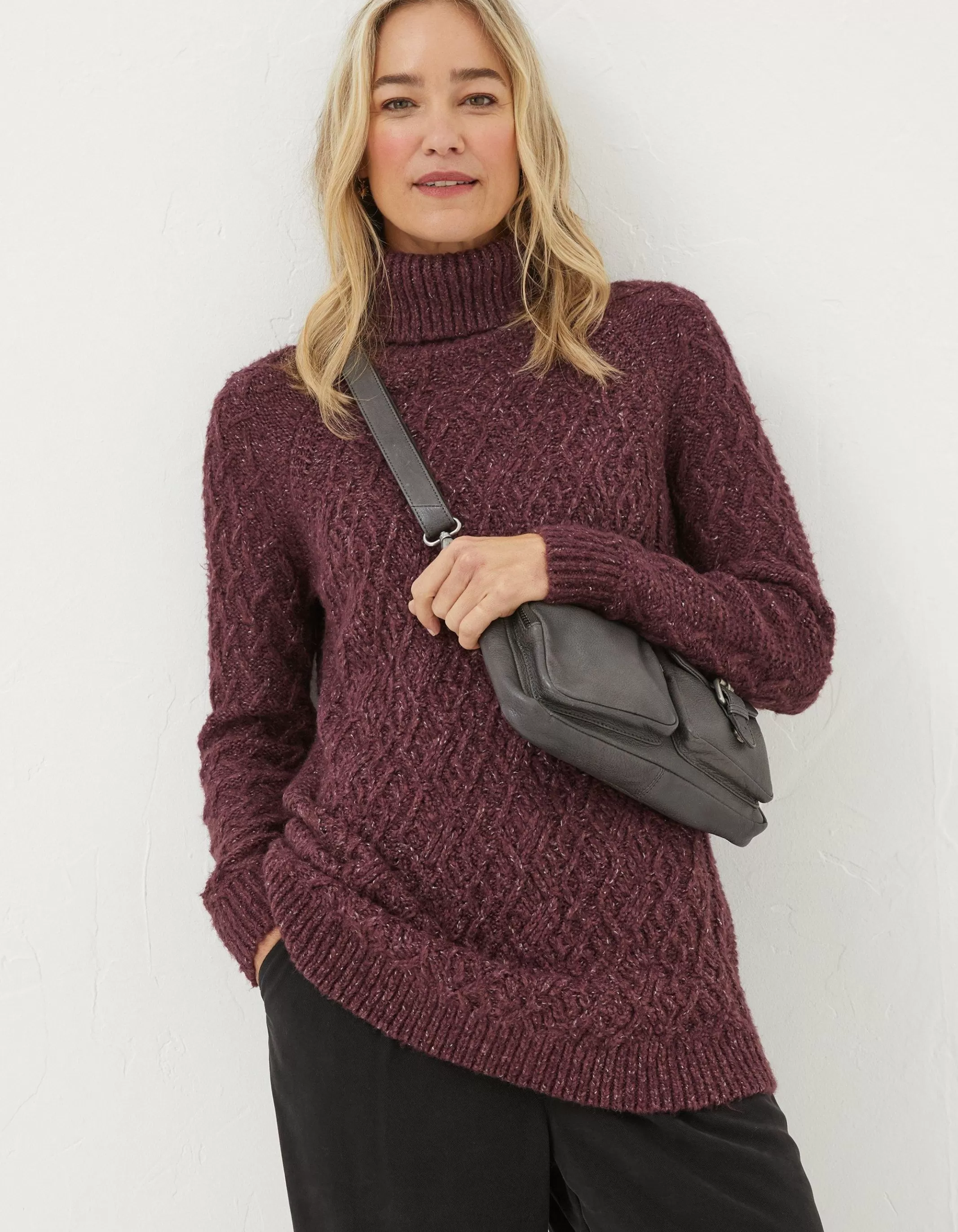 Sale FatFace Alicia Knitted Tunic Purple