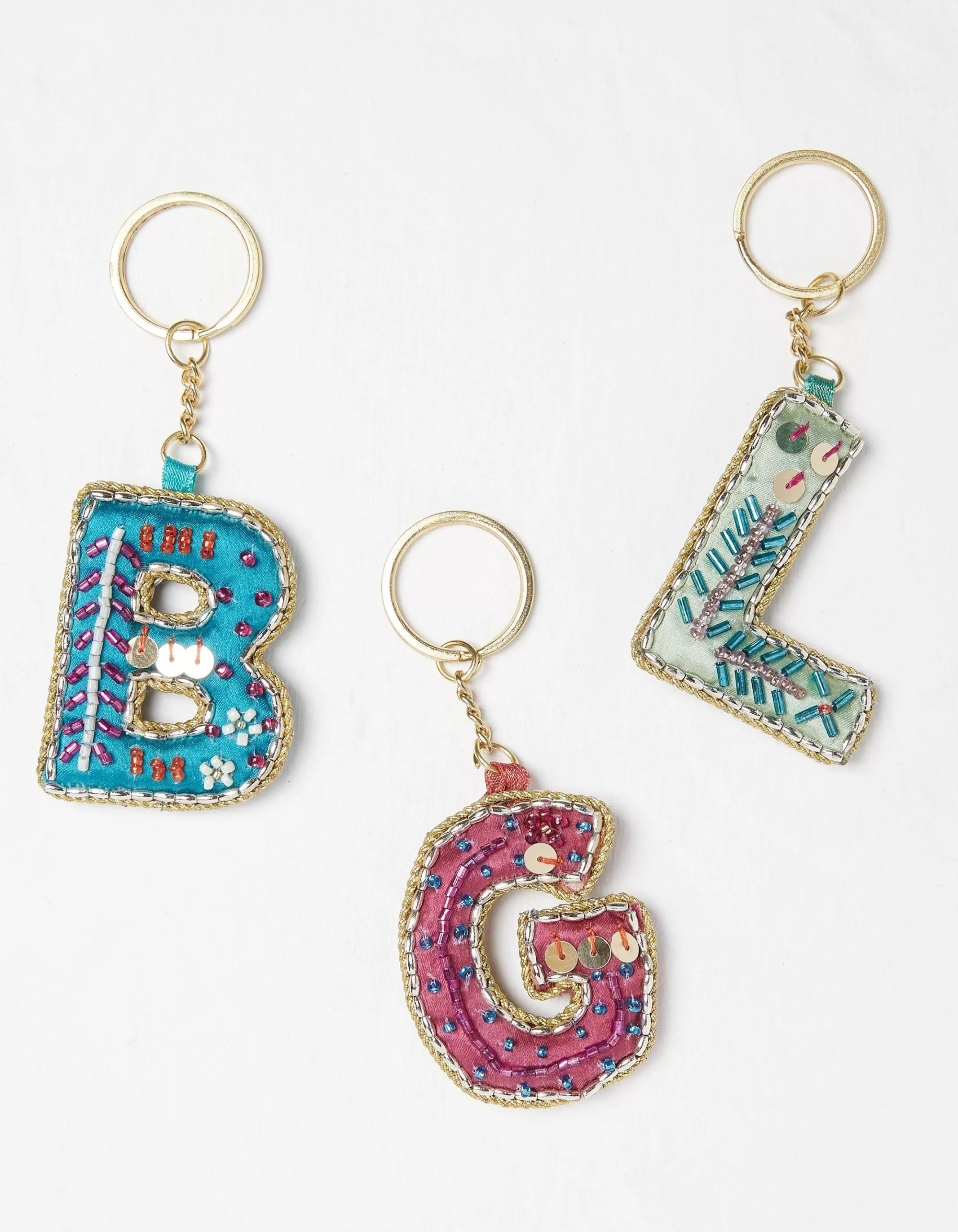 Cheap FatFace Alphabet Beaded Keyring A-L Multi