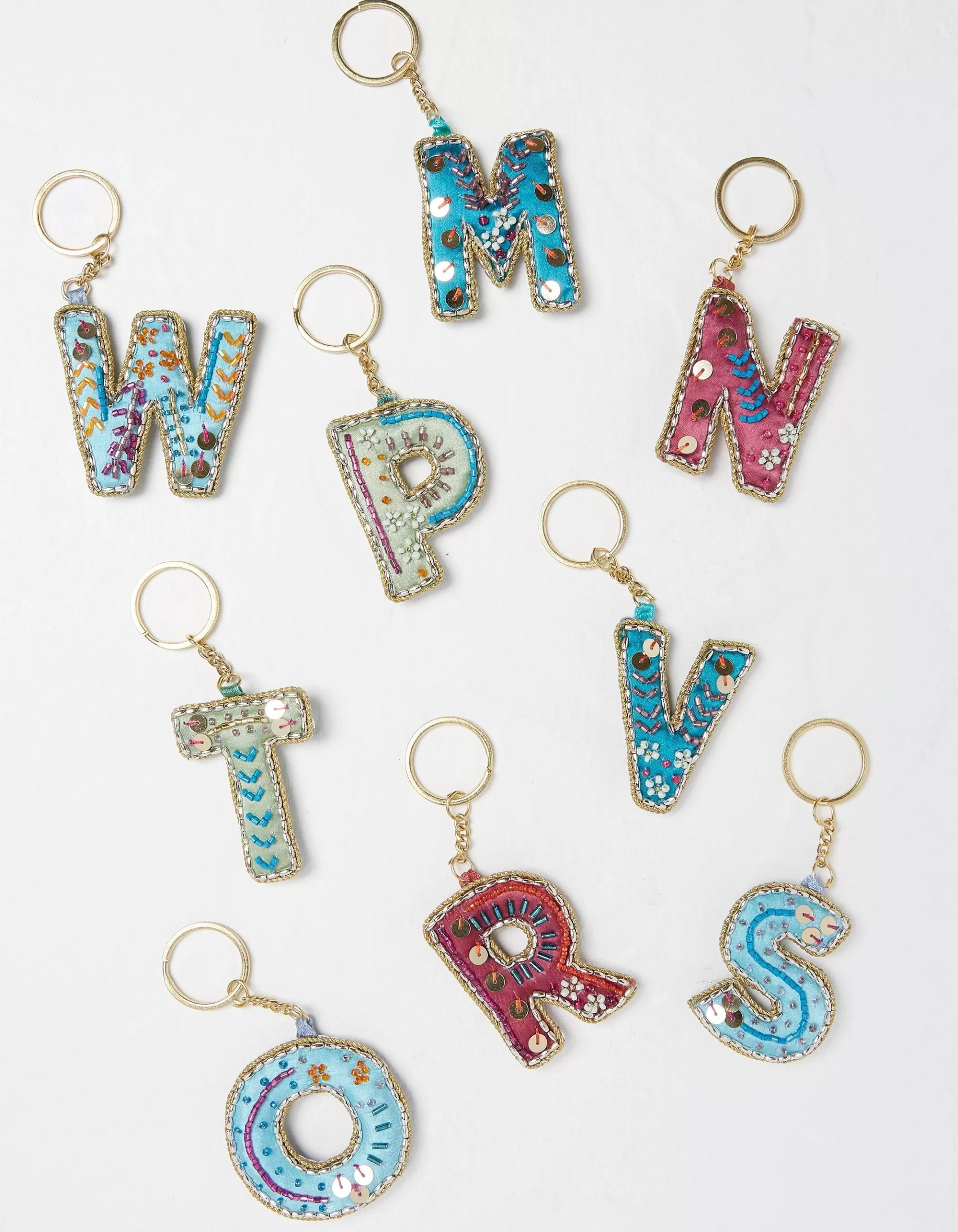 Cheap FatFace Alphabet Beaded Keyring M-Z Multi