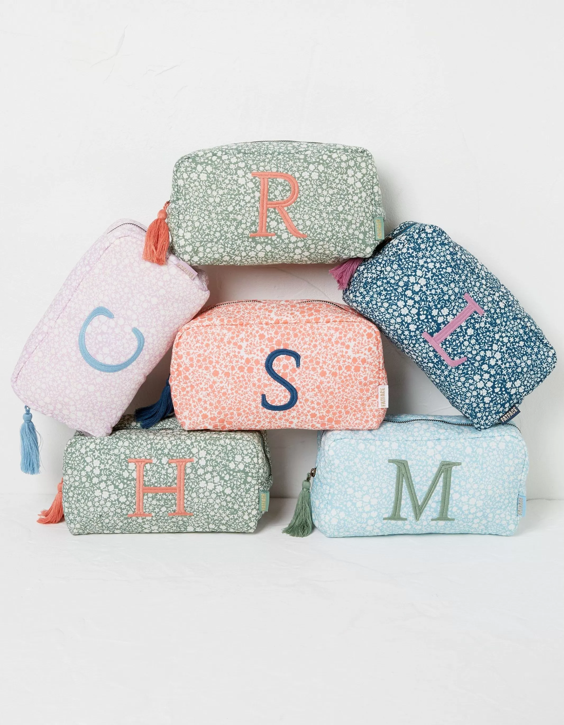 Discount FatFace Alphabet Make Up Bag A-L Multi