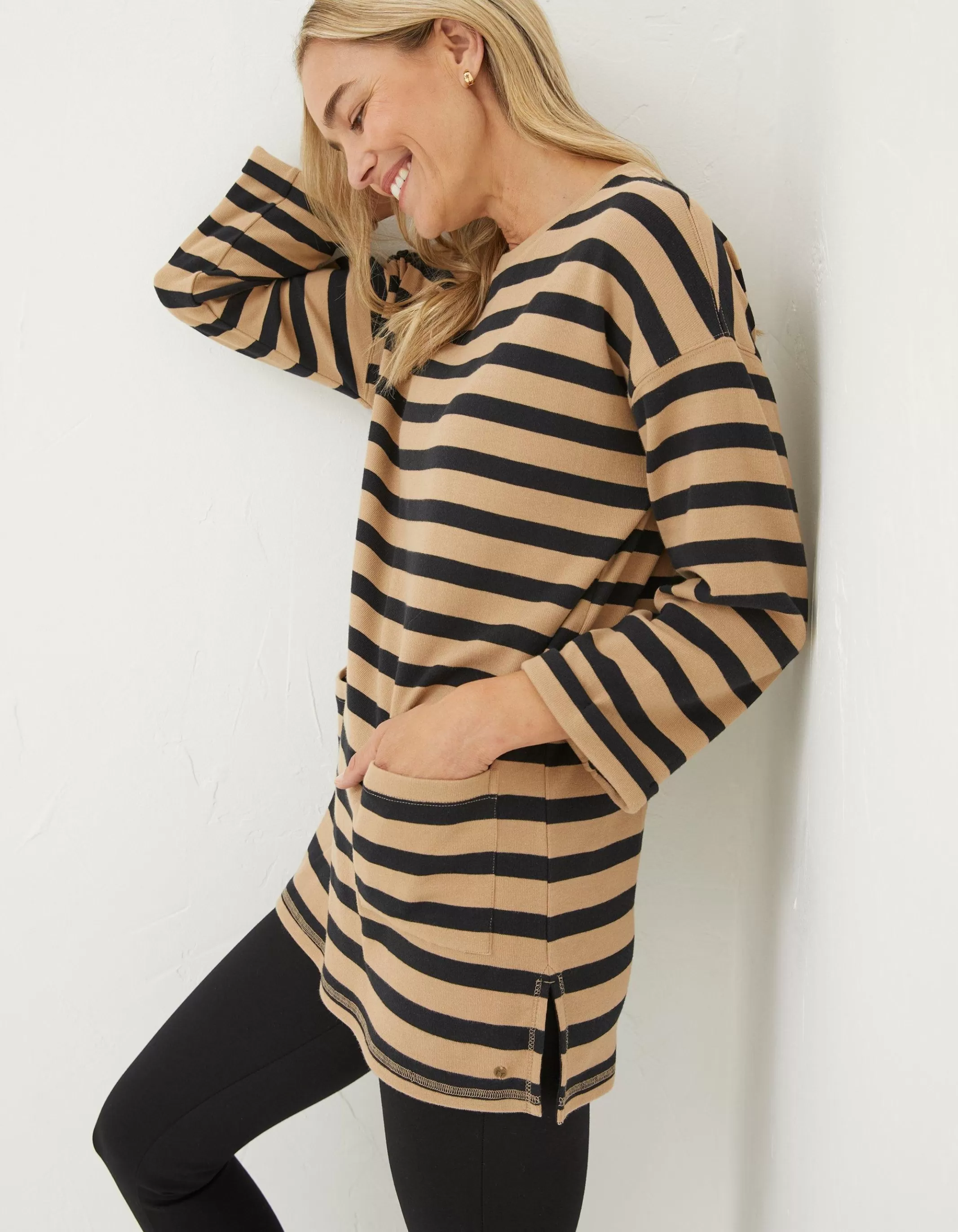 Sale FatFace Amari Stripe Tunic Washed Tan