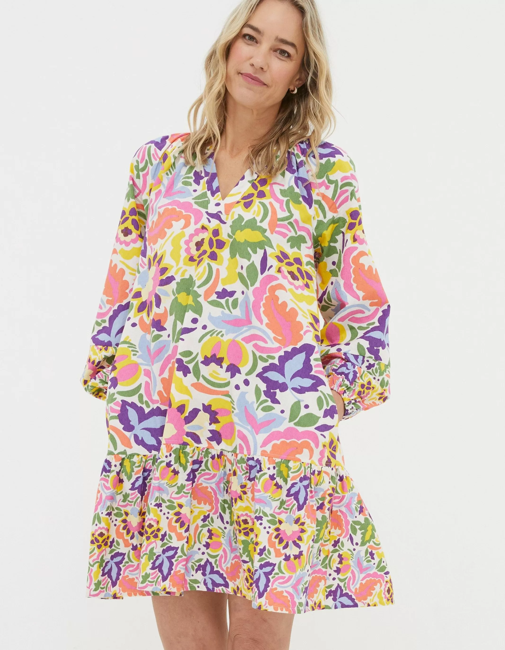 Best FatFace Amy Art Floral Tunic Dress Multi