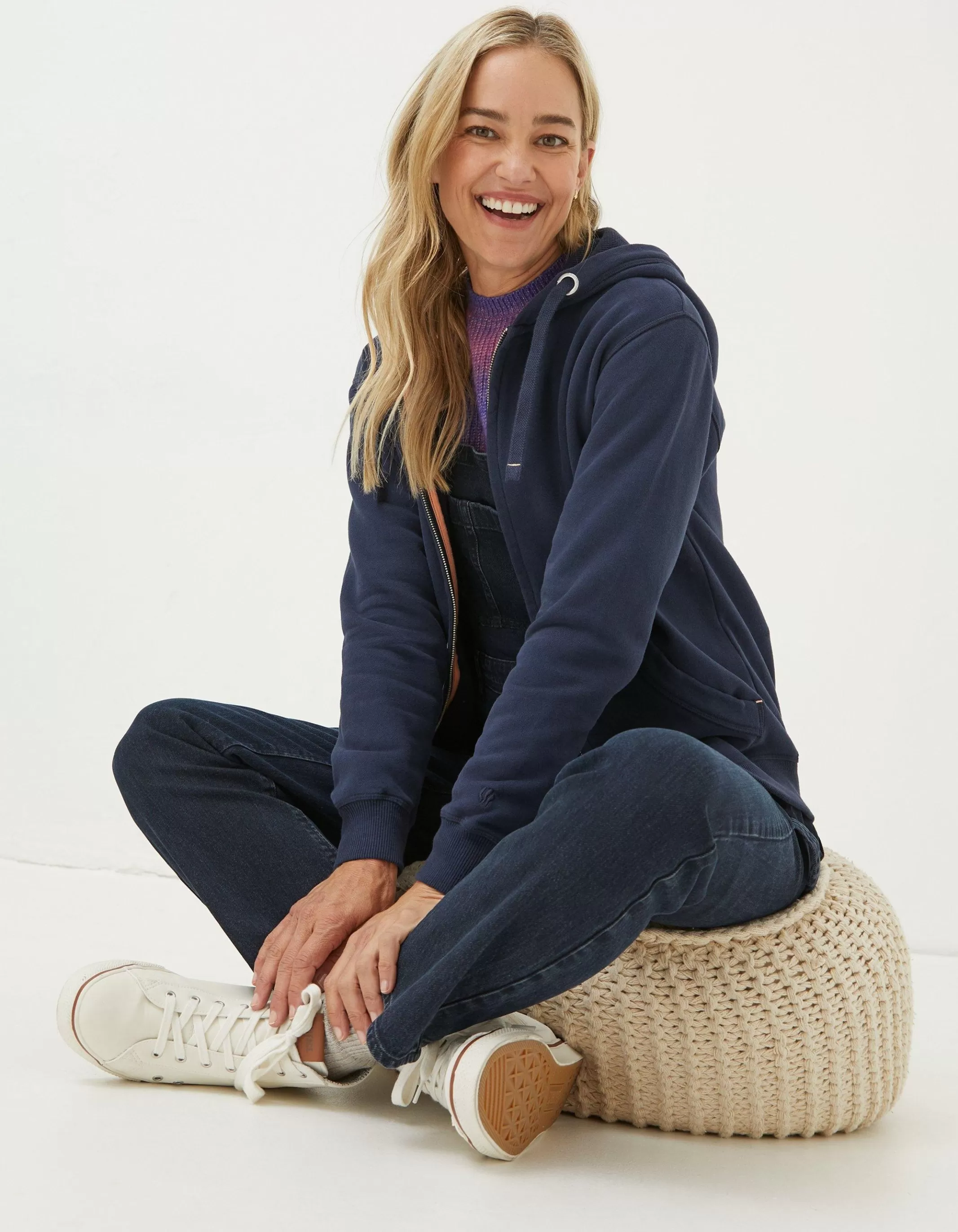 Clearance FatFace Amy Zip Through Hoodie Navy