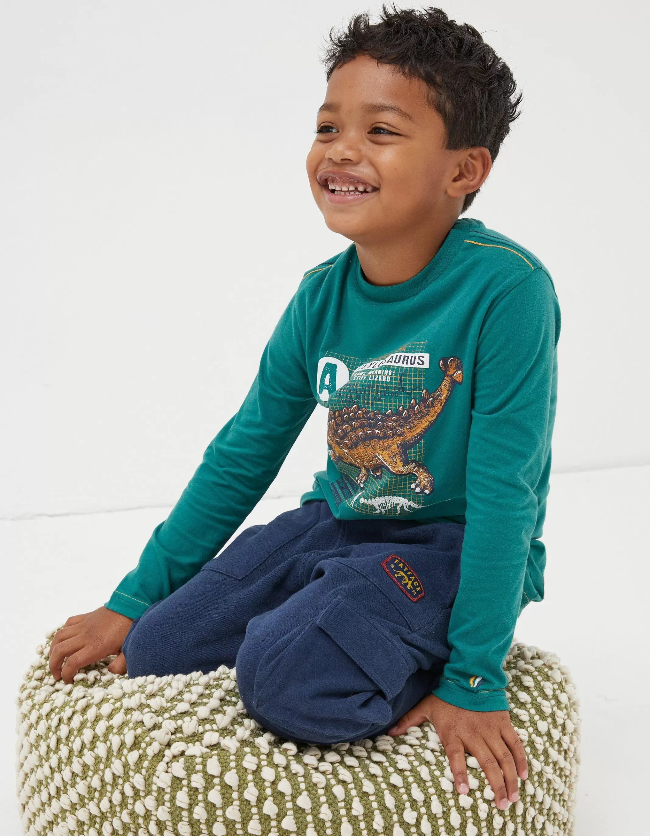 Cheap FatFace Ankylosaurus Graphic T Shirt Green