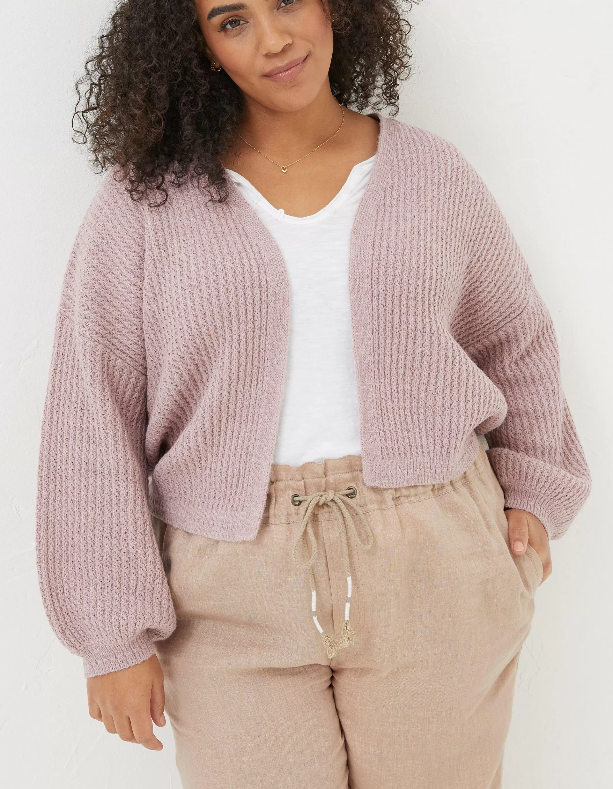 New FatFace Anna Cardigan Dusky Pink