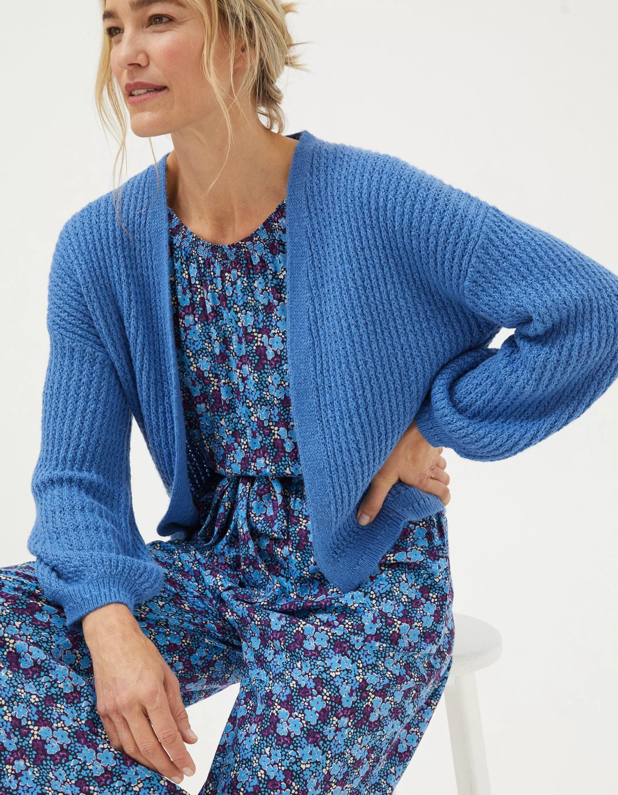 Cheap FatFace Anna Cardigan Blue
