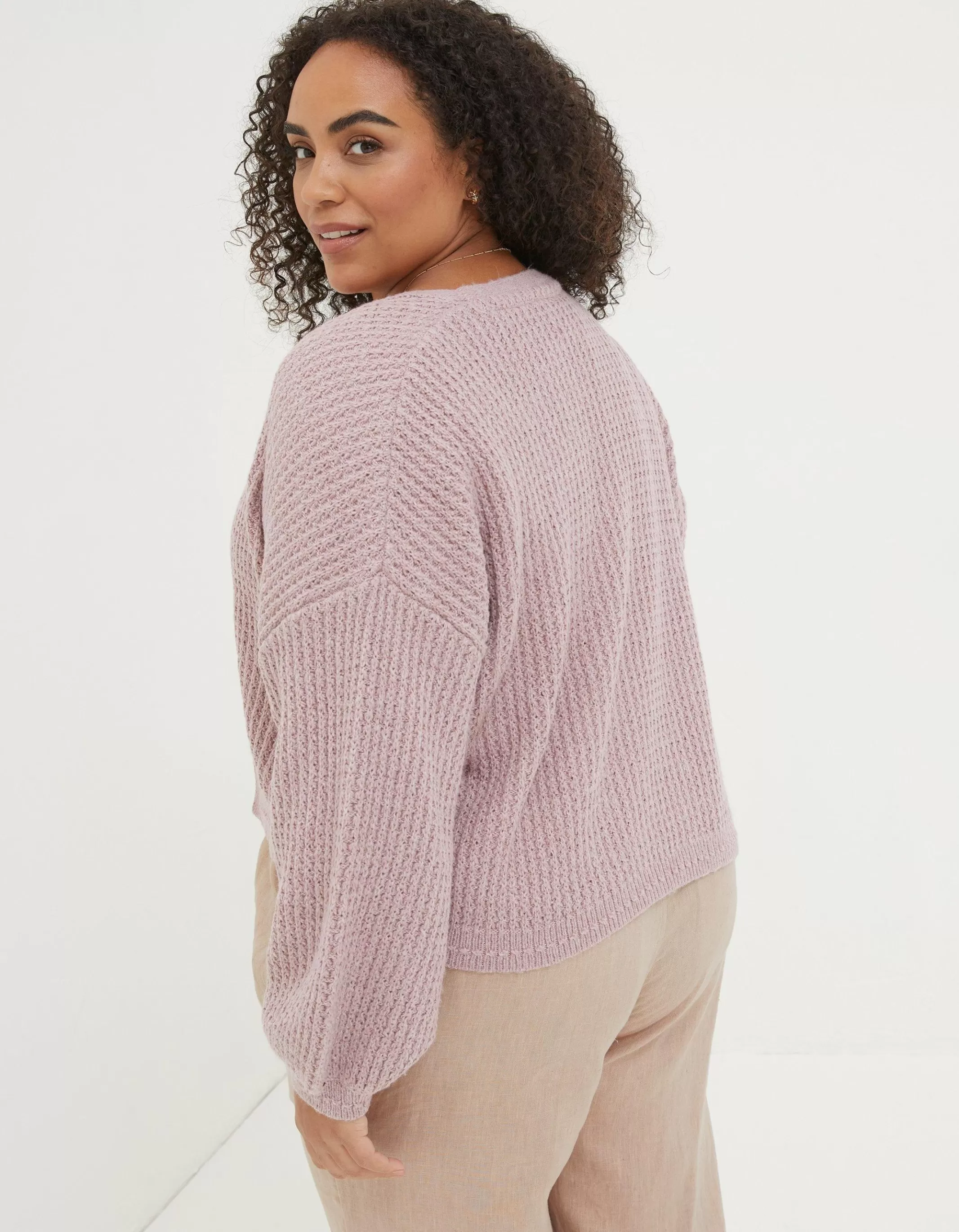 New FatFace Anna Cardigan Dusky Pink