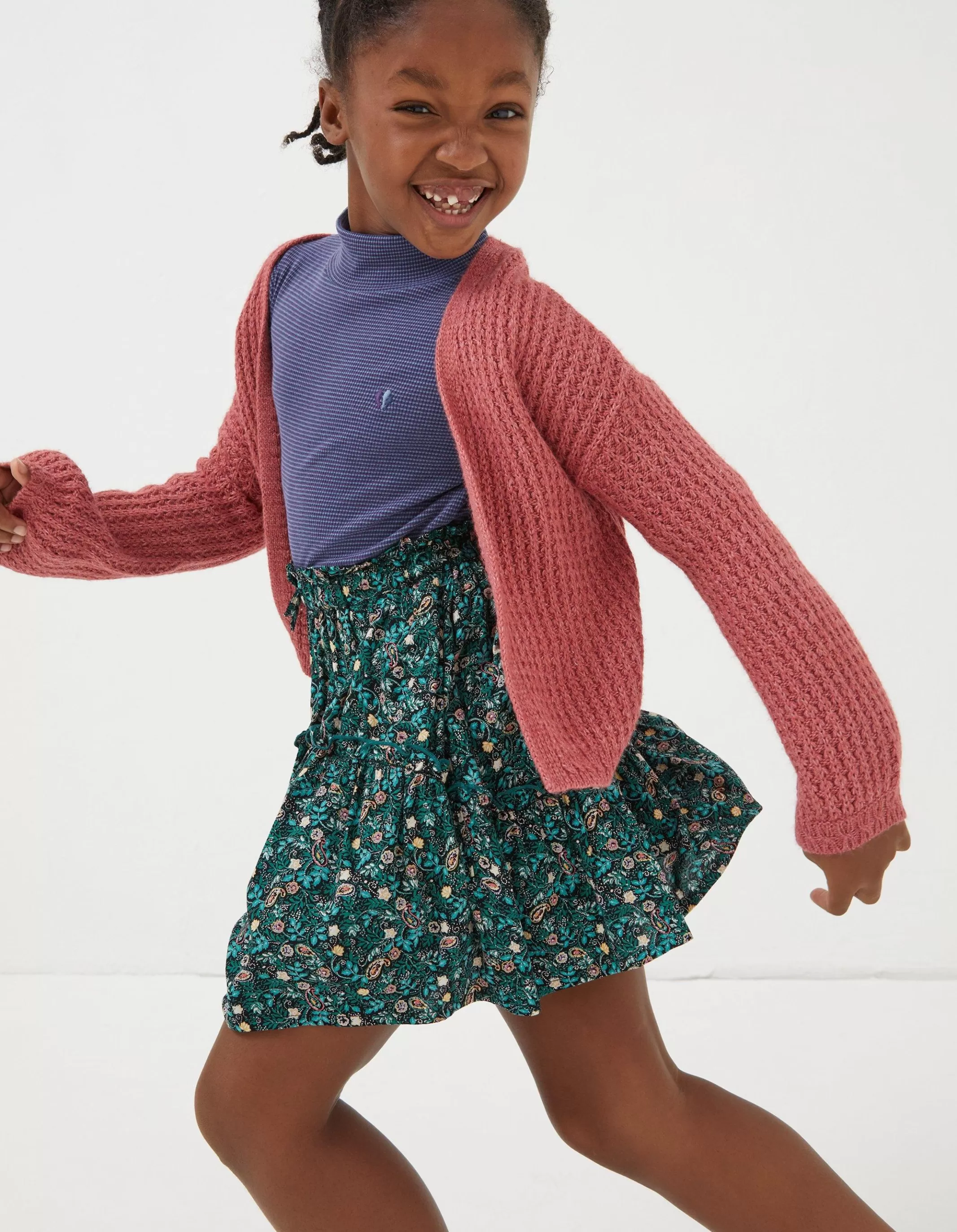 Shop FatFace Anna Knitted Cardigan Raspberry Red