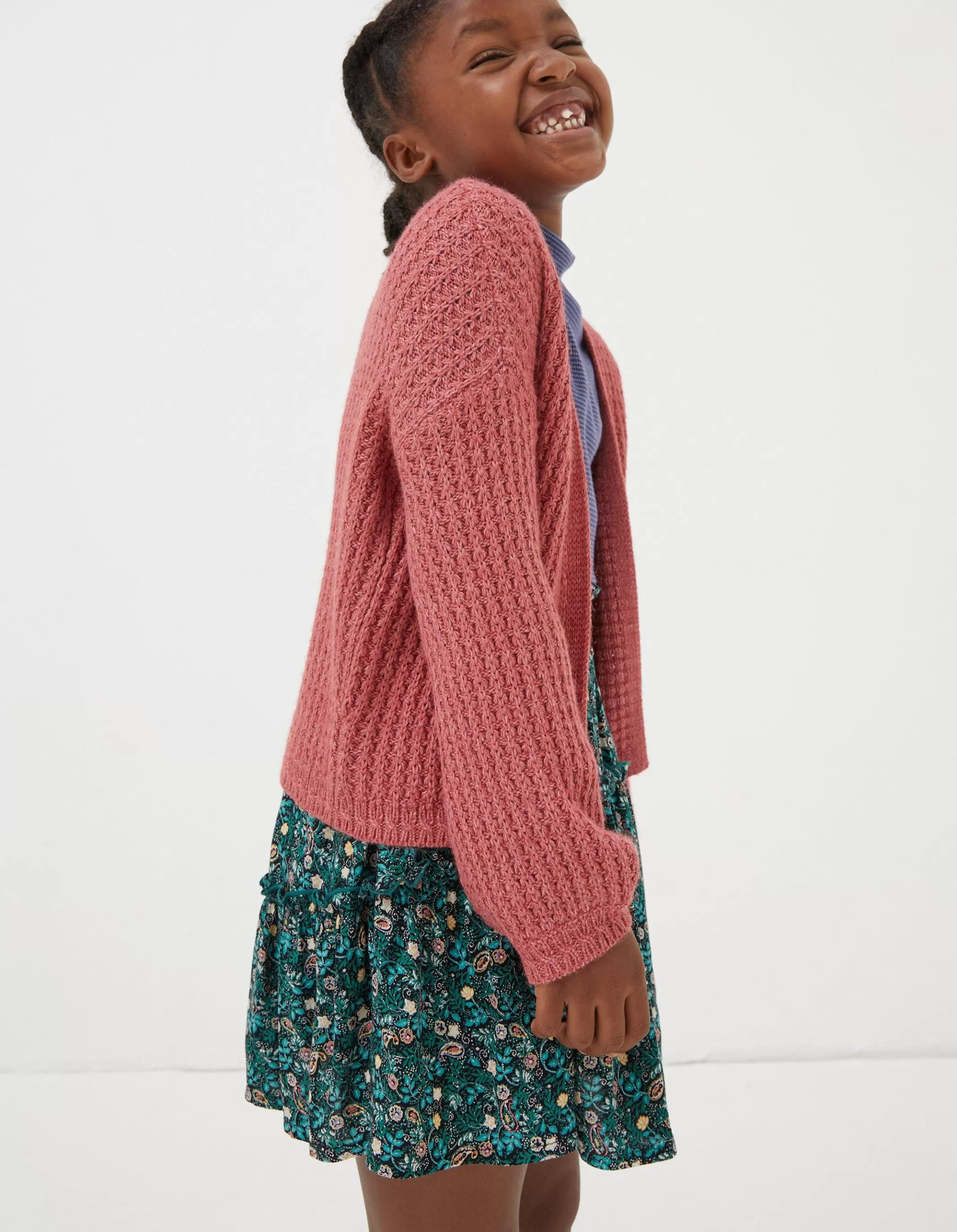 Shop FatFace Anna Knitted Cardigan Raspberry Red