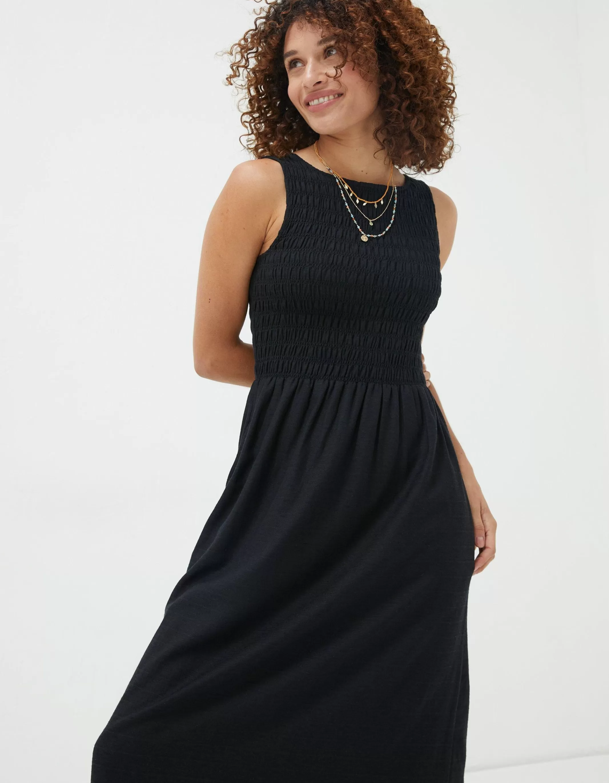 Sale FatFace Anna Midi Dress Black