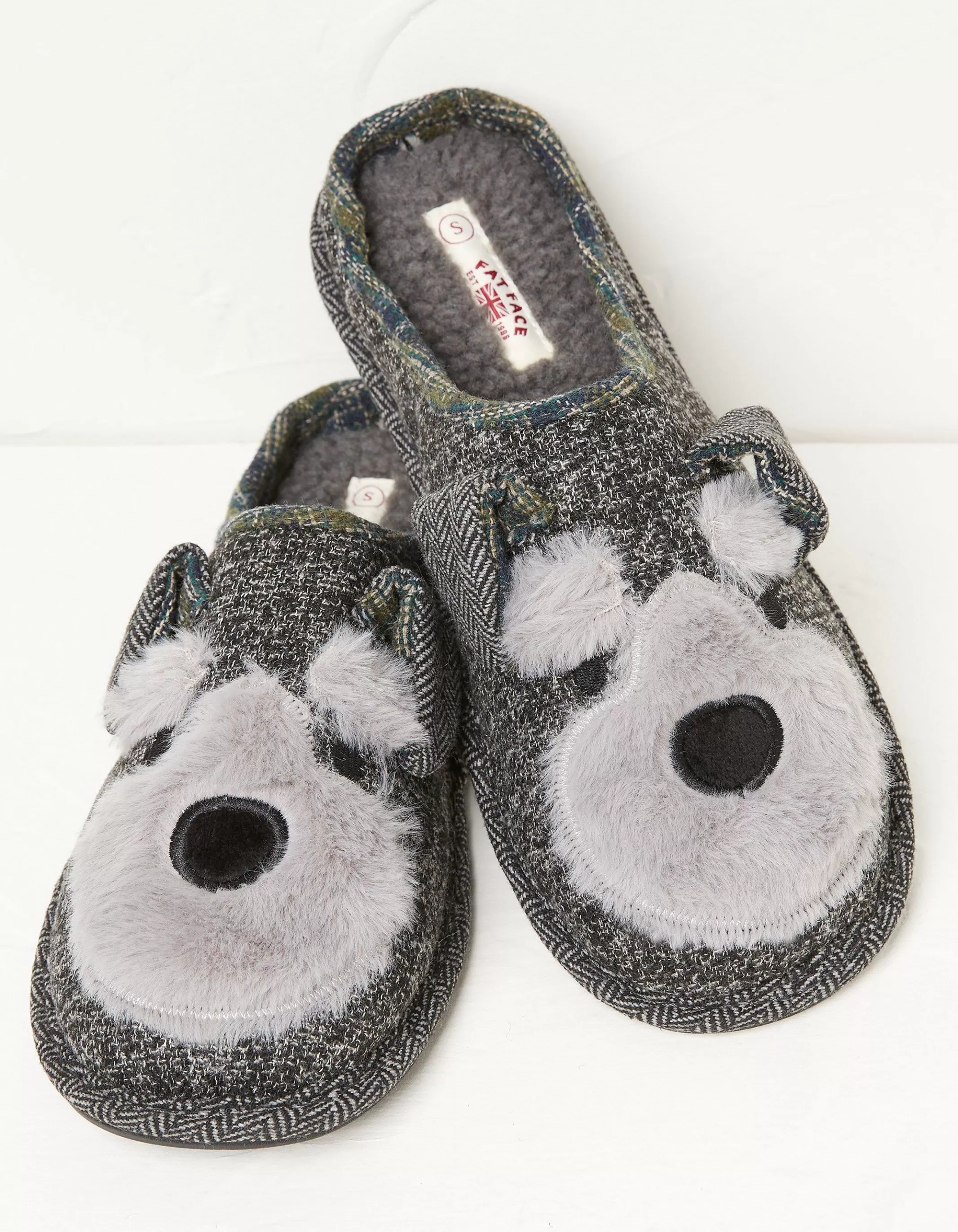 Best FatFace Archie Scotty Dog Slipper Grey