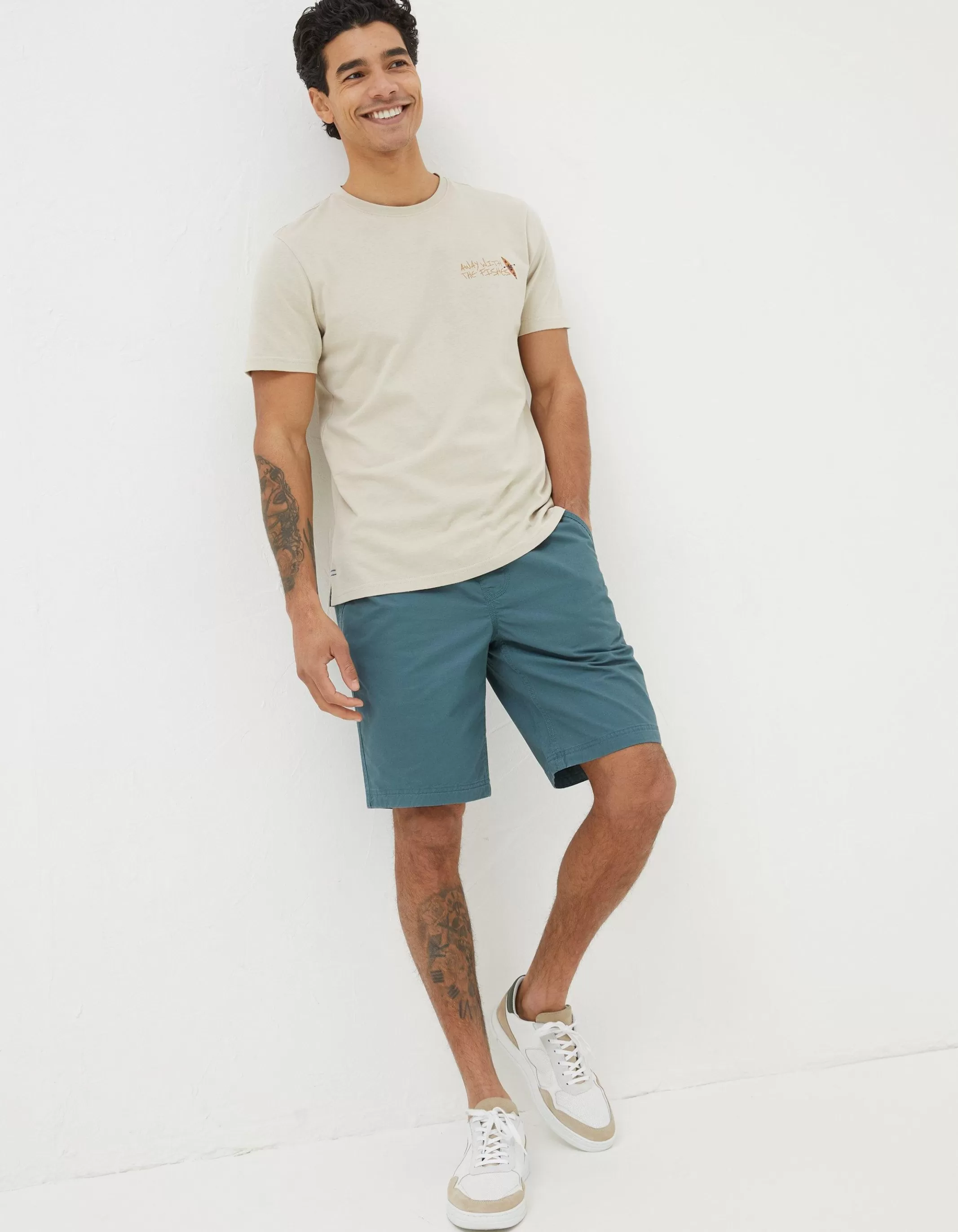 Flash Sale FatFace Away With The Fishes T-Shirt Washed Natural