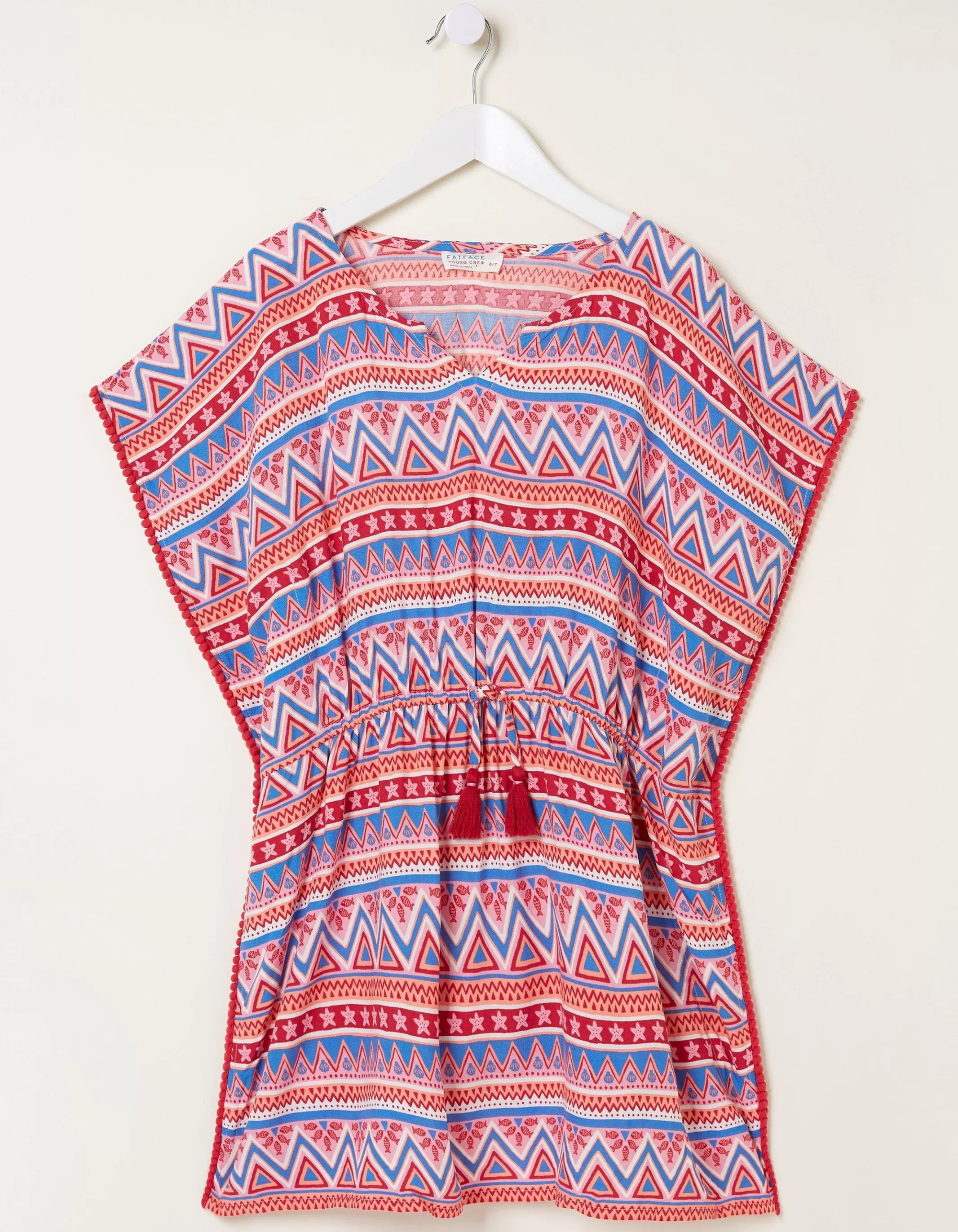 Shop FatFace Aztec Print Kaftan Raspberry Red
