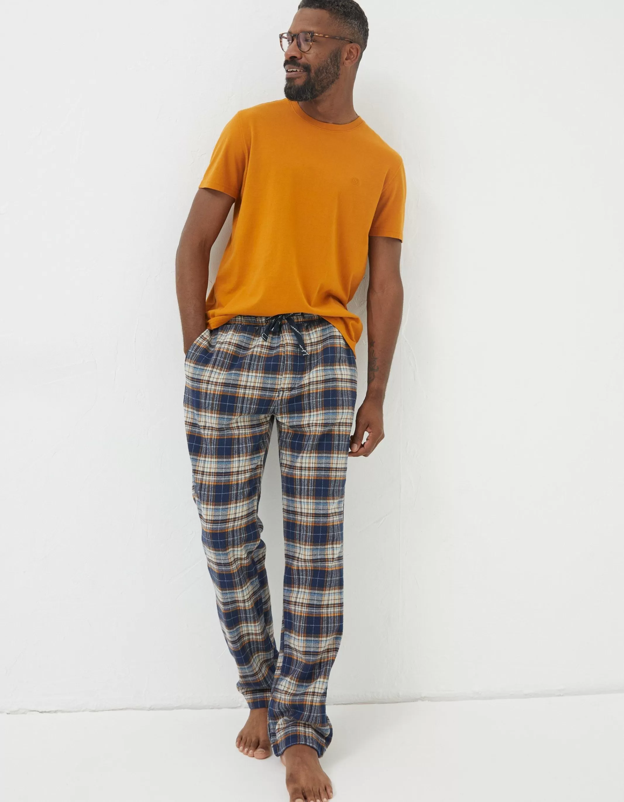 Best FatFace Bainbridge Checked Pyjama Bottoms Navy