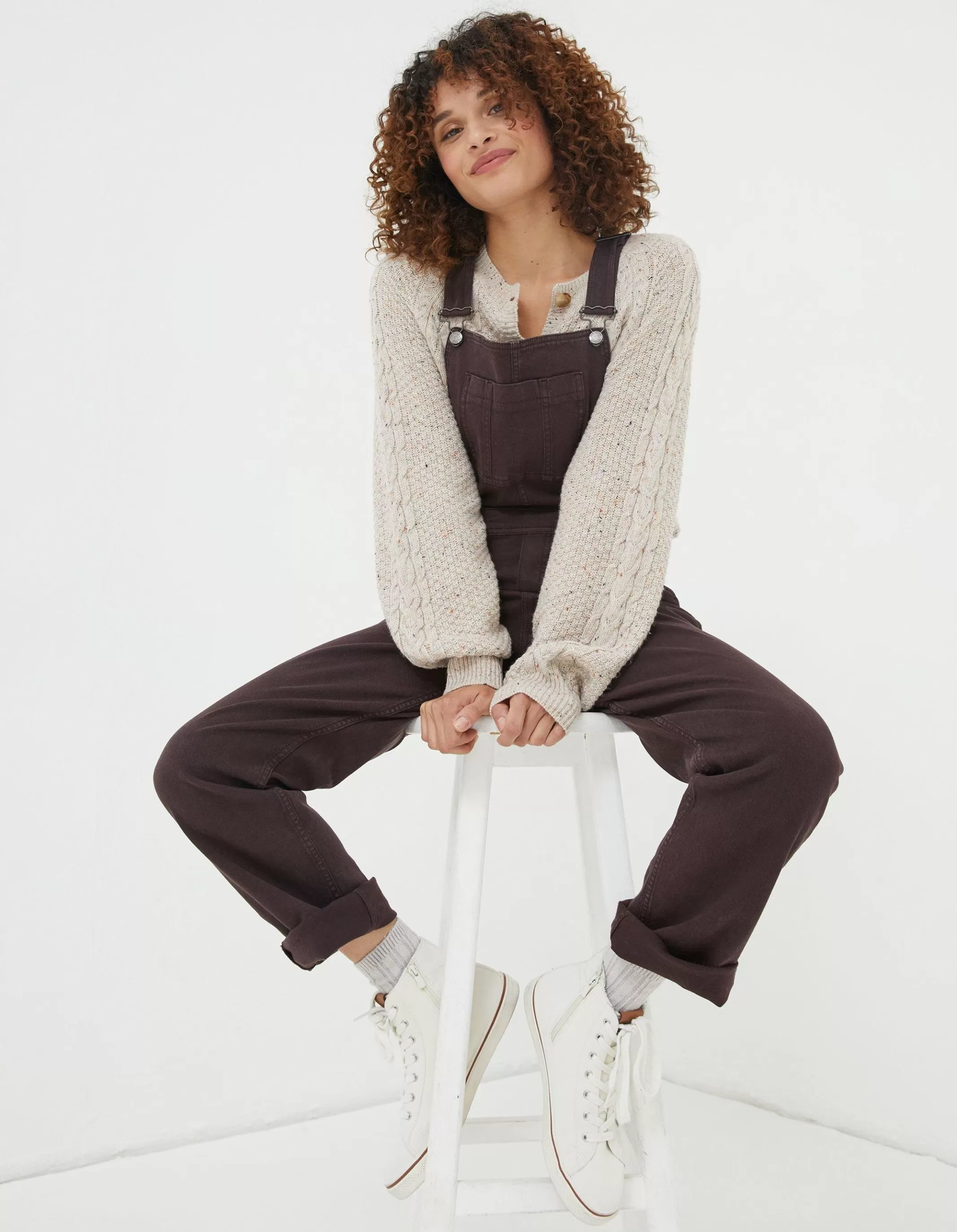 Online FatFace Banbury Canvas Dungaree Purple