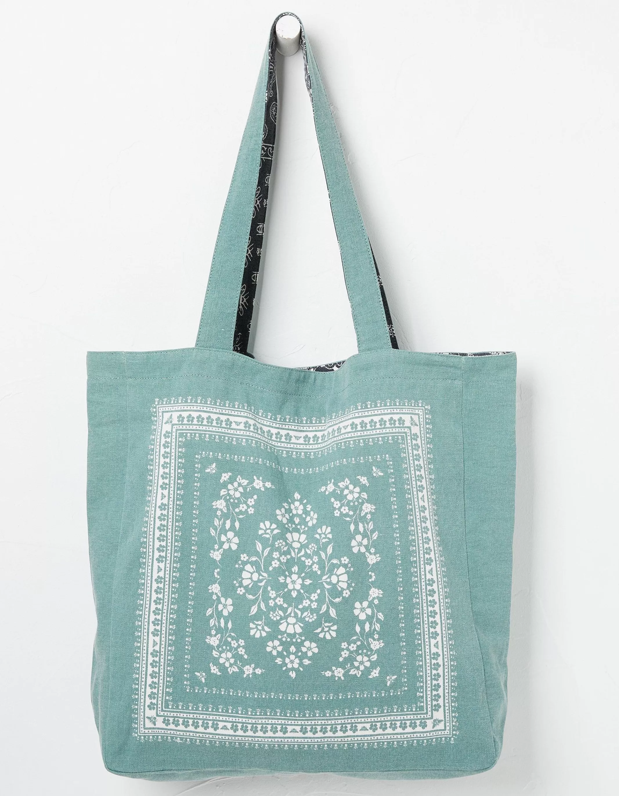 Best Sale FatFace Bandana Reversible Tote Bag Green Haze