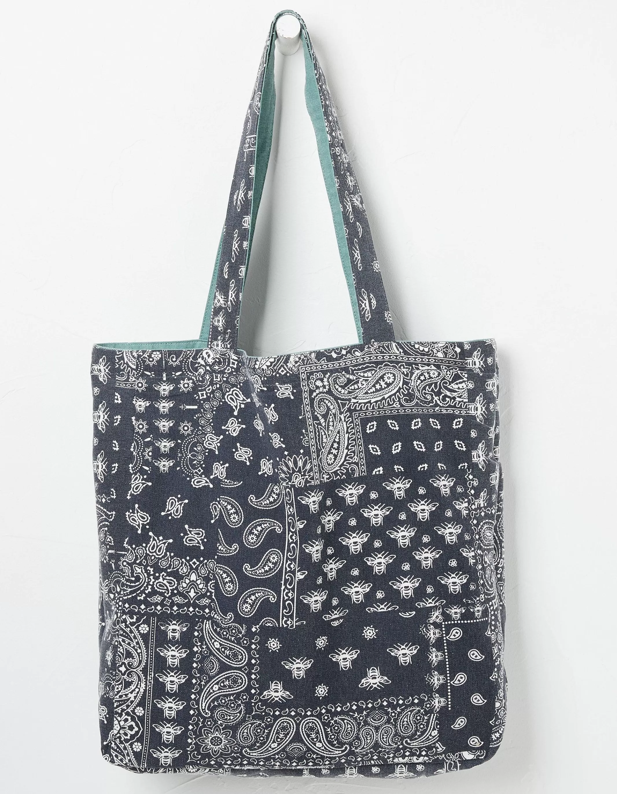 Best Sale FatFace Bandana Reversible Tote Bag Green Haze
