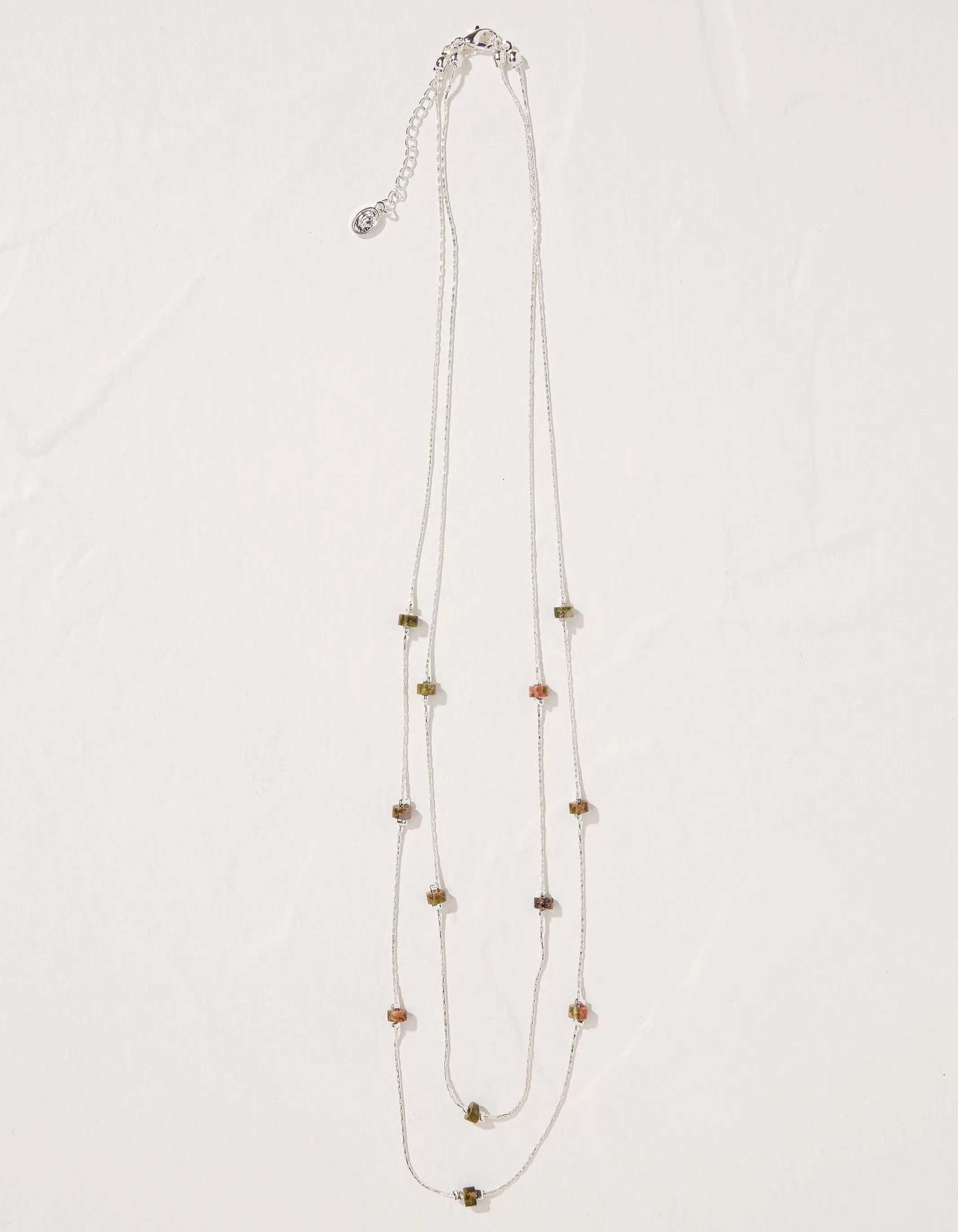 Shop FatFace Bead Layered Necklace Silver