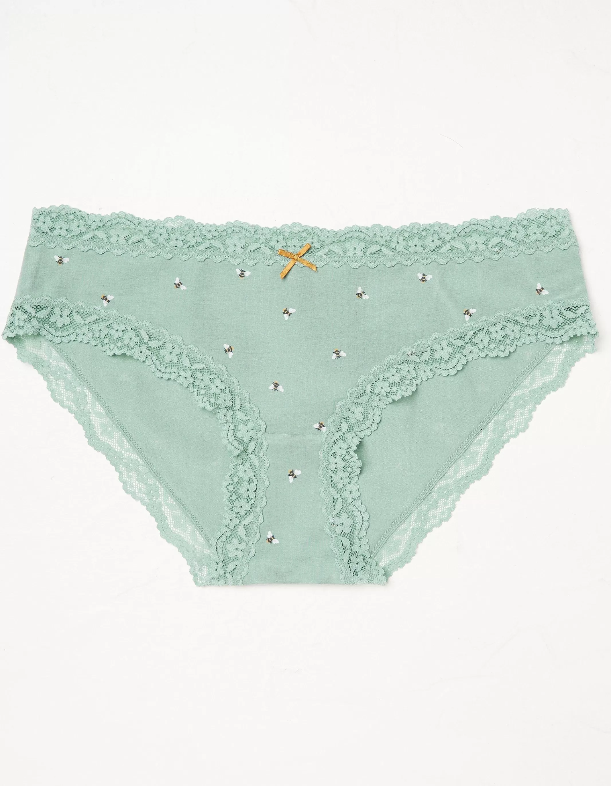 Sale FatFace Bee Print Short Knickers Green Haze