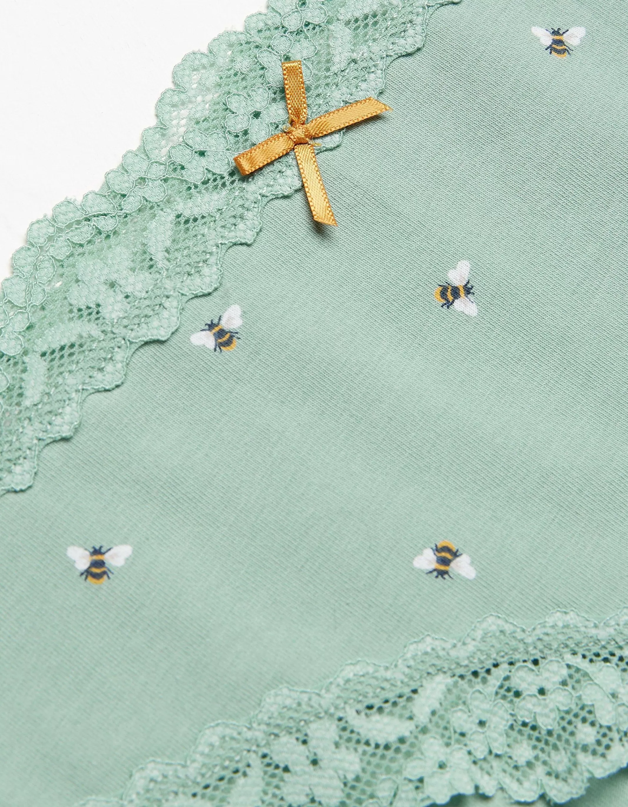Sale FatFace Bee Print Short Knickers Green Haze